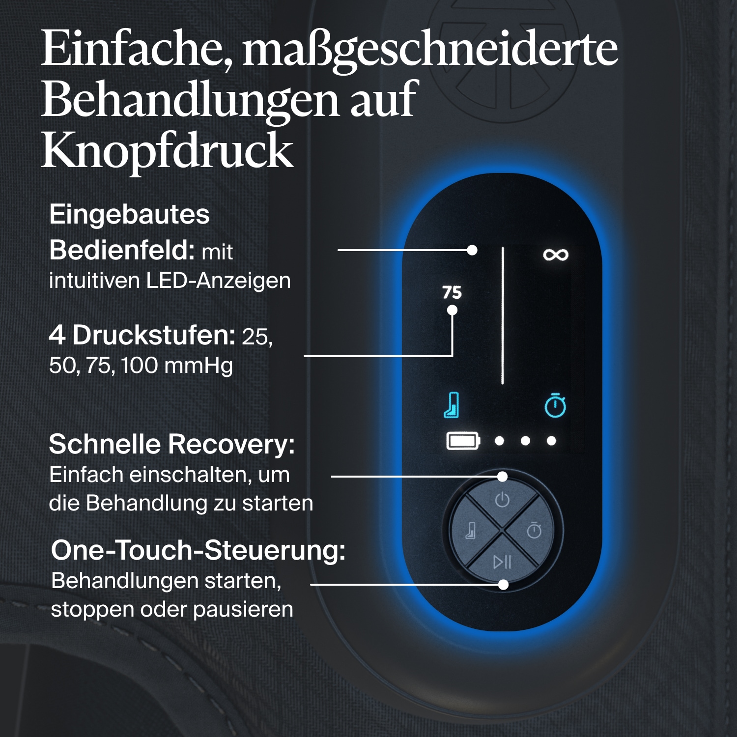 Therabody Massagegerät »Gr. M, RecoveryAir JetBoots Prime Kompressions-Stiefel, Medium«, lindert Muskelschmerz, fördert Regeneration, Leistung, Flexibilität