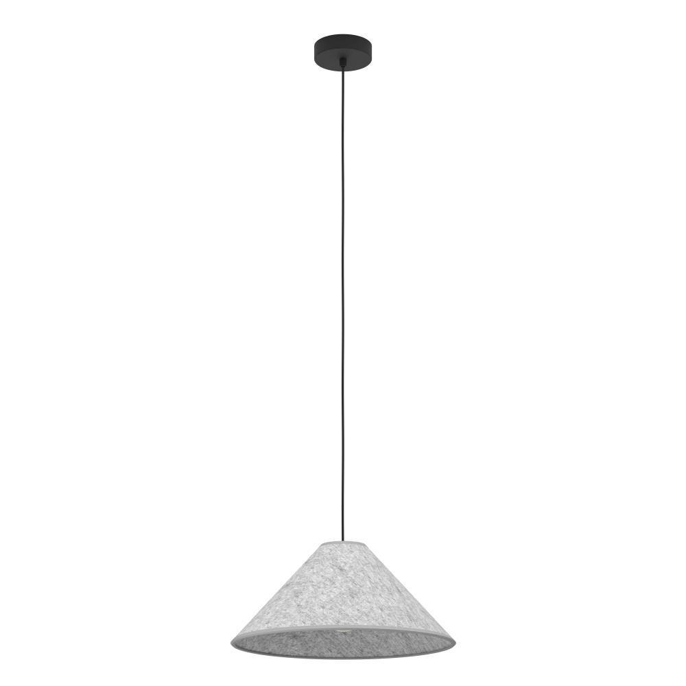EGLO Hängeleuchte »ALSAGER« E27 1 Stk. Pendelleuchte, Filz in Grau und Metall in Schwarz, E27 Fassung, Ø 41cm