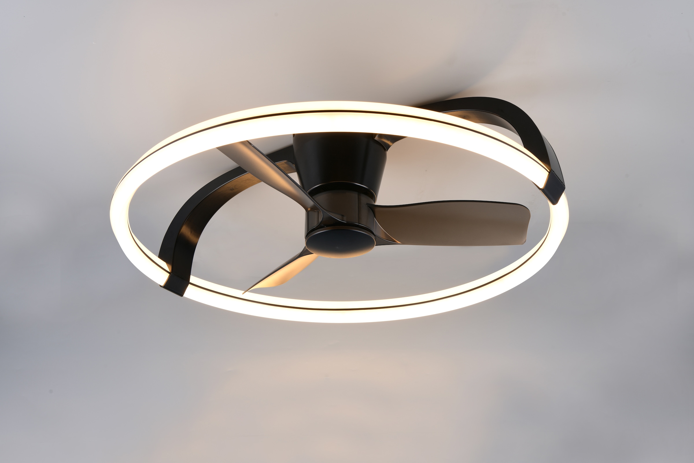 REALITY Leuchten LED Deckenleuchte »STOCKHOLM mit Ventilator, Deckenventilator mit Licht inklFernbedienung« LED-Board 1 Stk. warmweiß - kaltweiß 6 Geschwindigkeiten Timer Vor- & Rücklauf LED dimmbar CCT Nachtlicht