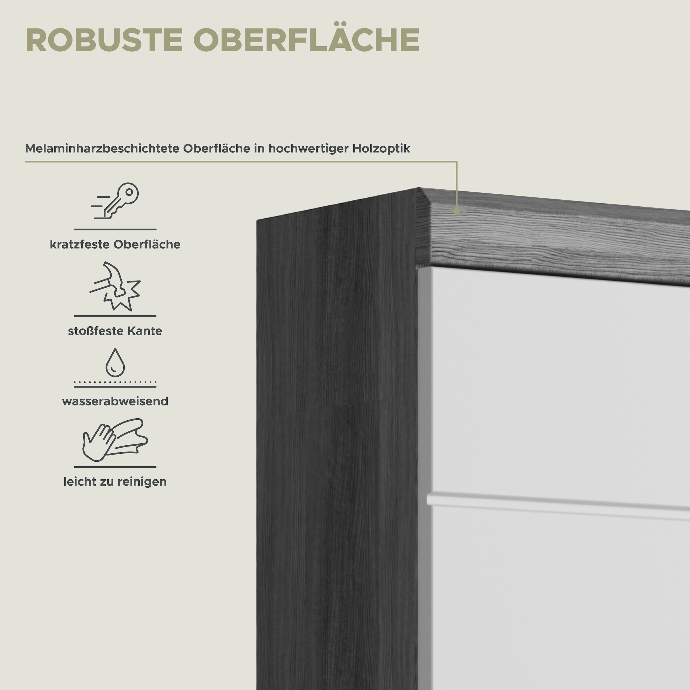 INOSIGN Hängeschrank »Siena, Breite 74cm, 2 Türen, 1 offenes Fächer, MDF-Front«, in verschiedenen Farben erhältlich, Badmöbel, Badschrank, Schrank, Bad