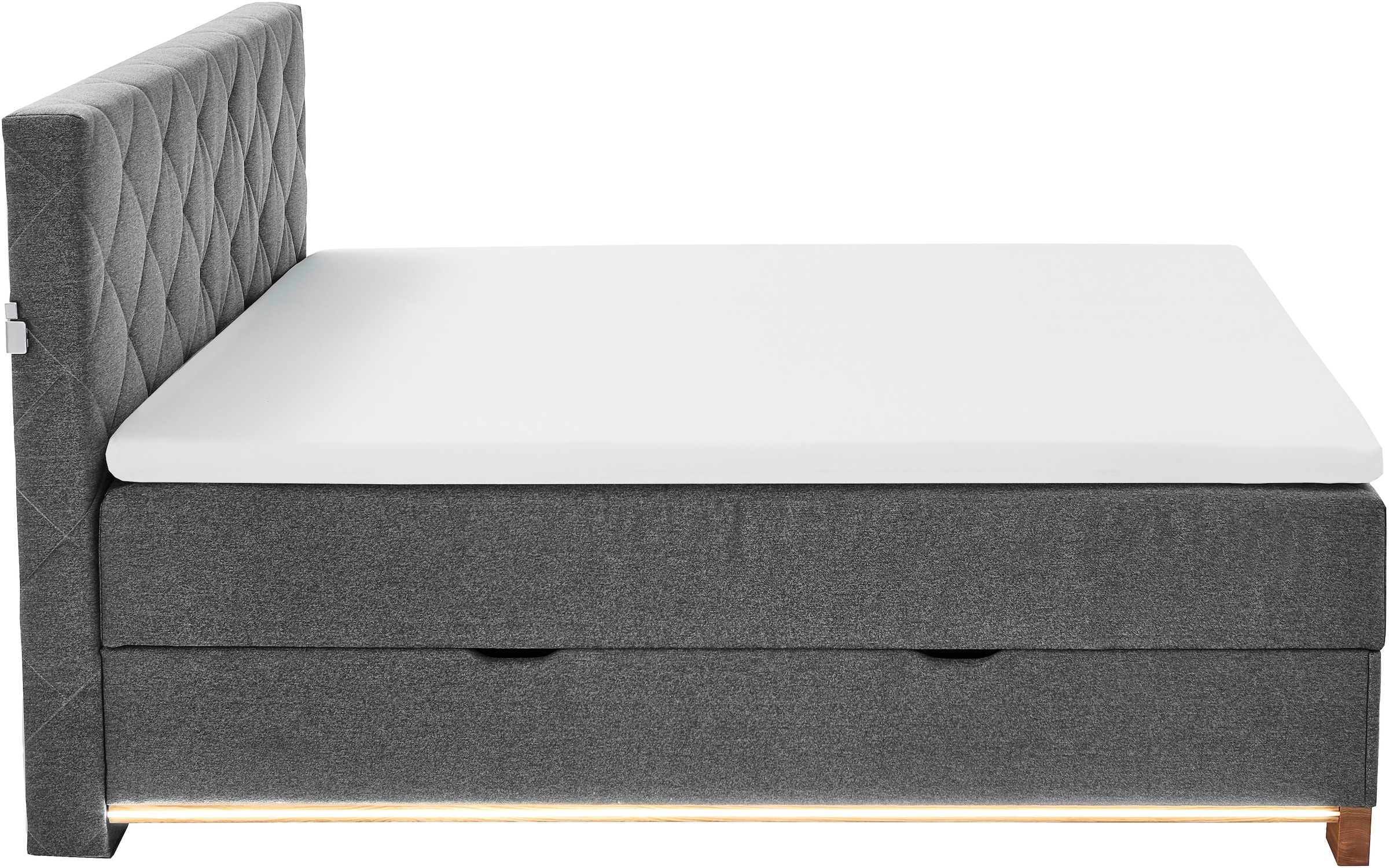 meise.möbel Boxspringbett »Messina«, inkl. Bettkasten, LED-Beleuchtung und Topper