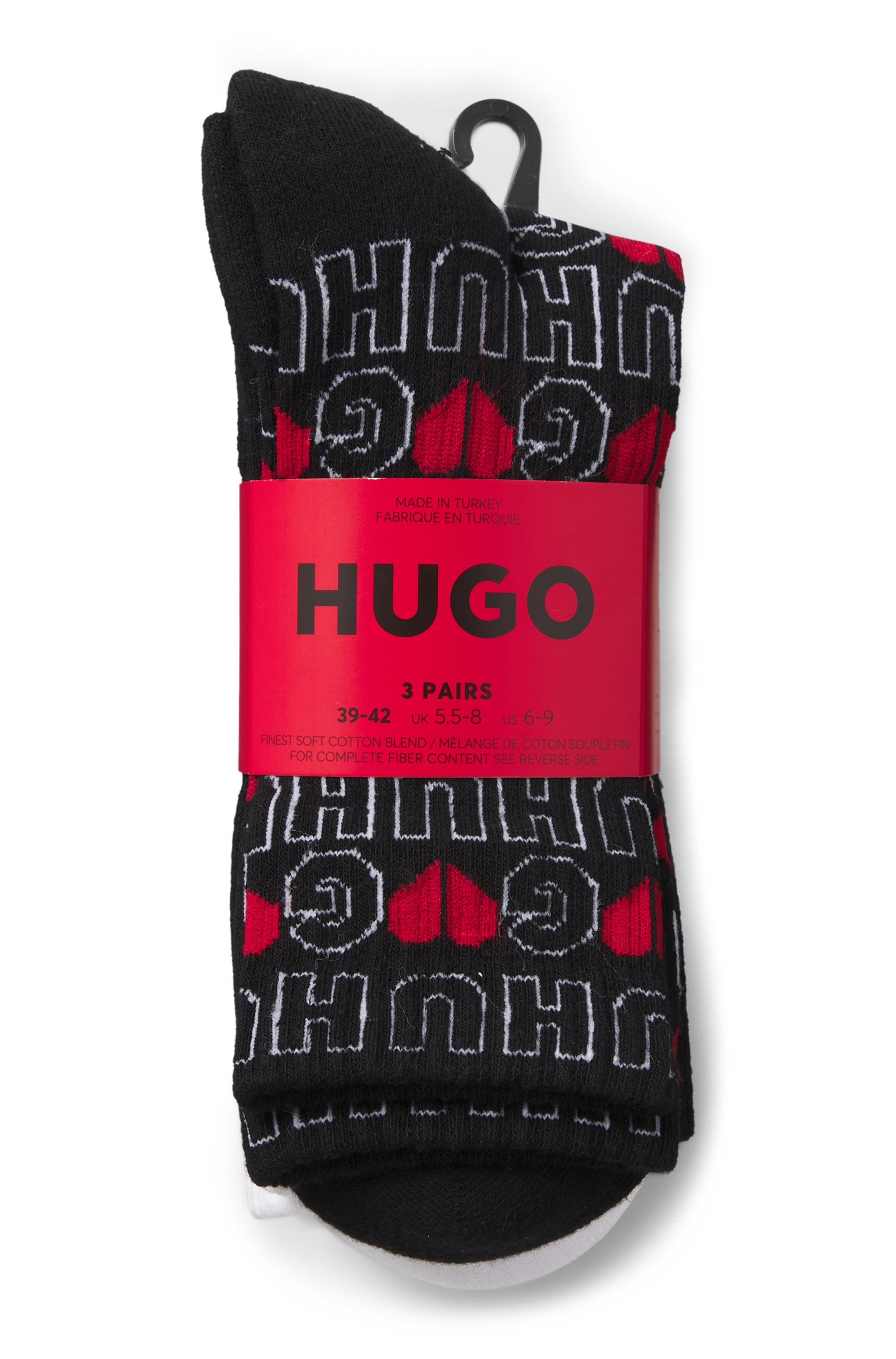 HUGO Underwear Socken »VALENTINE« 3 Paar tlg. mit kreativen Logos, mit weicher Sohle,