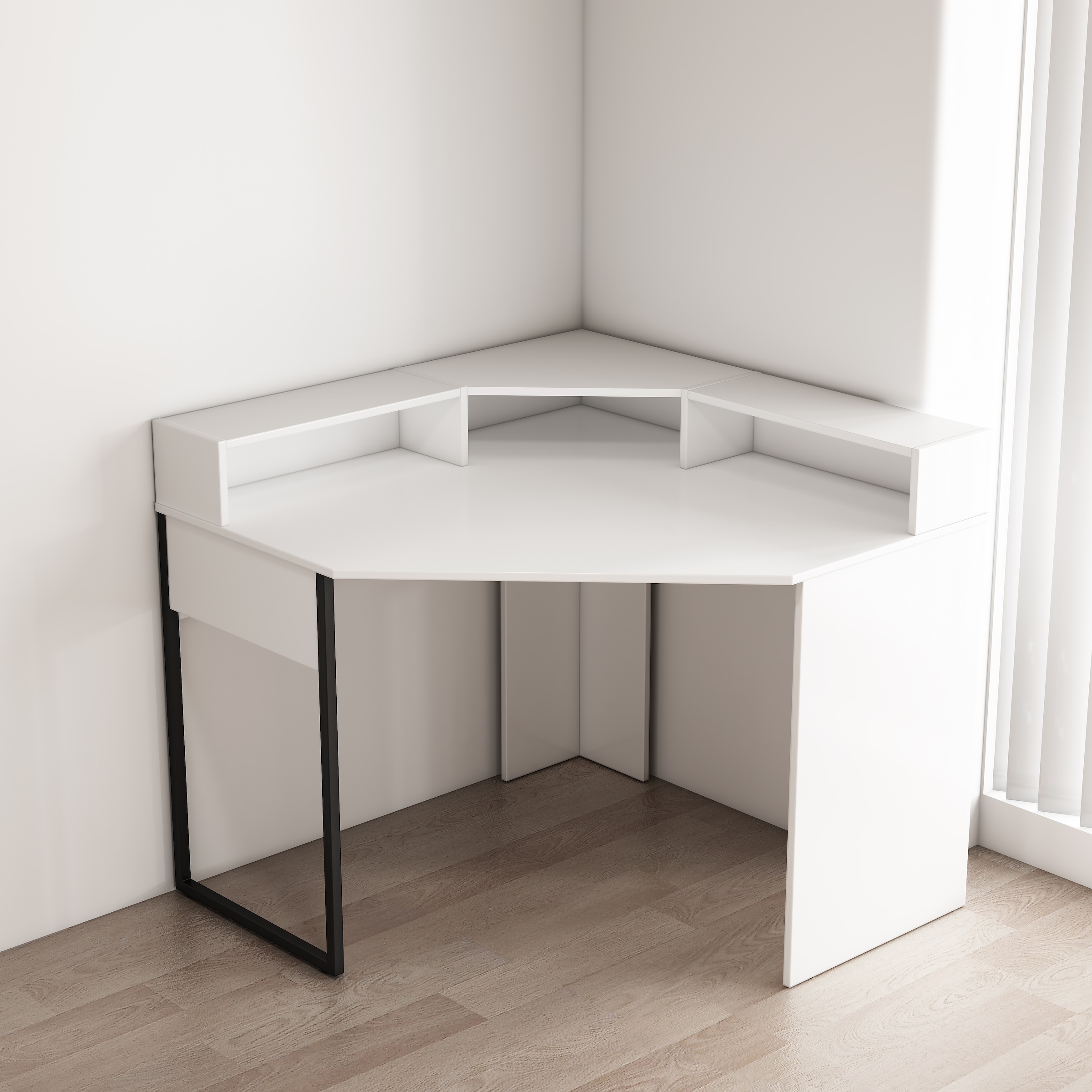 OTTO home Eckschreibtisch »Moid«, mit Schreibtischaufsatz, modernes Design, B. 100 cm