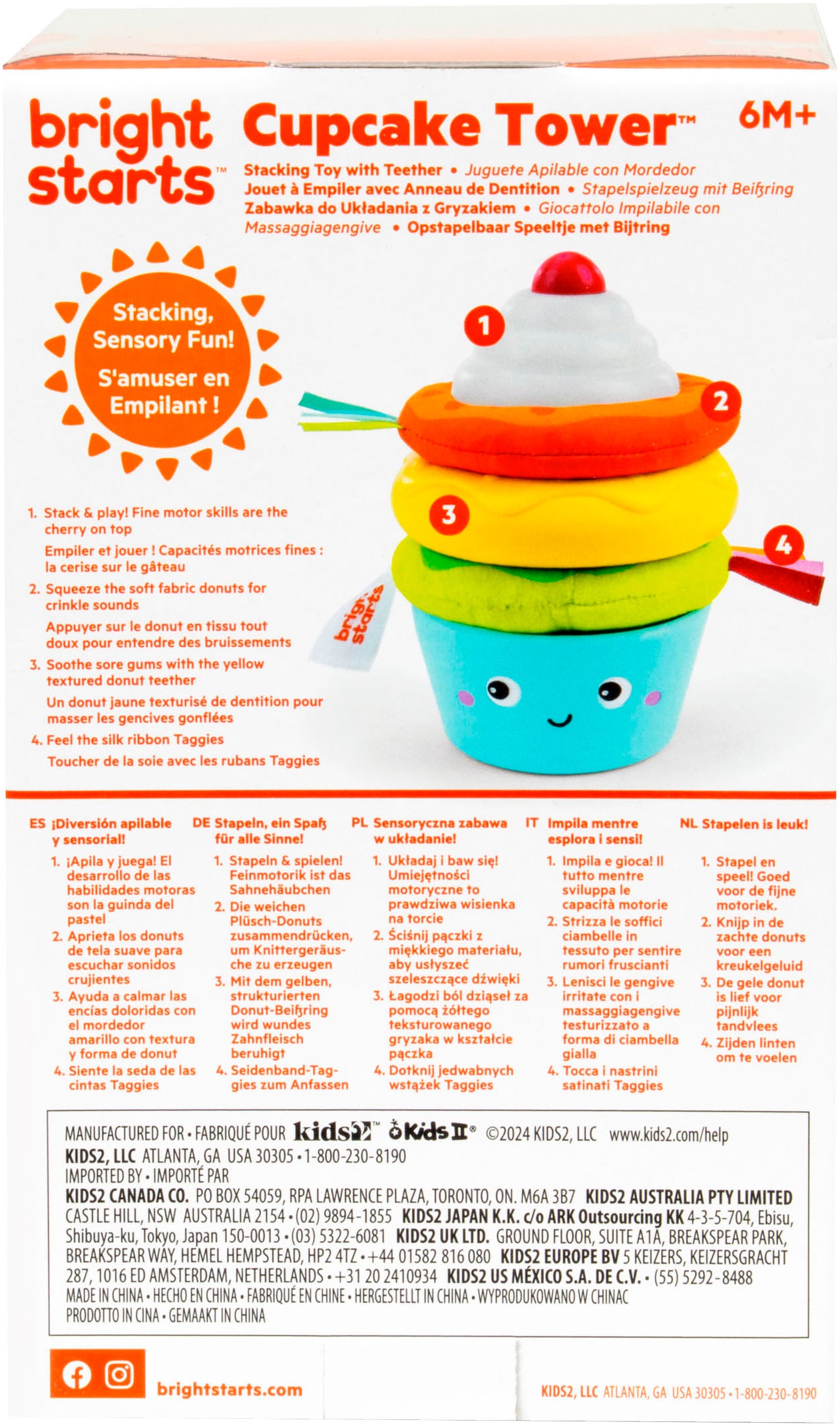 Bright Starts Stapelspielzeug »Cupcake Tower Stacking Toy with Teether«