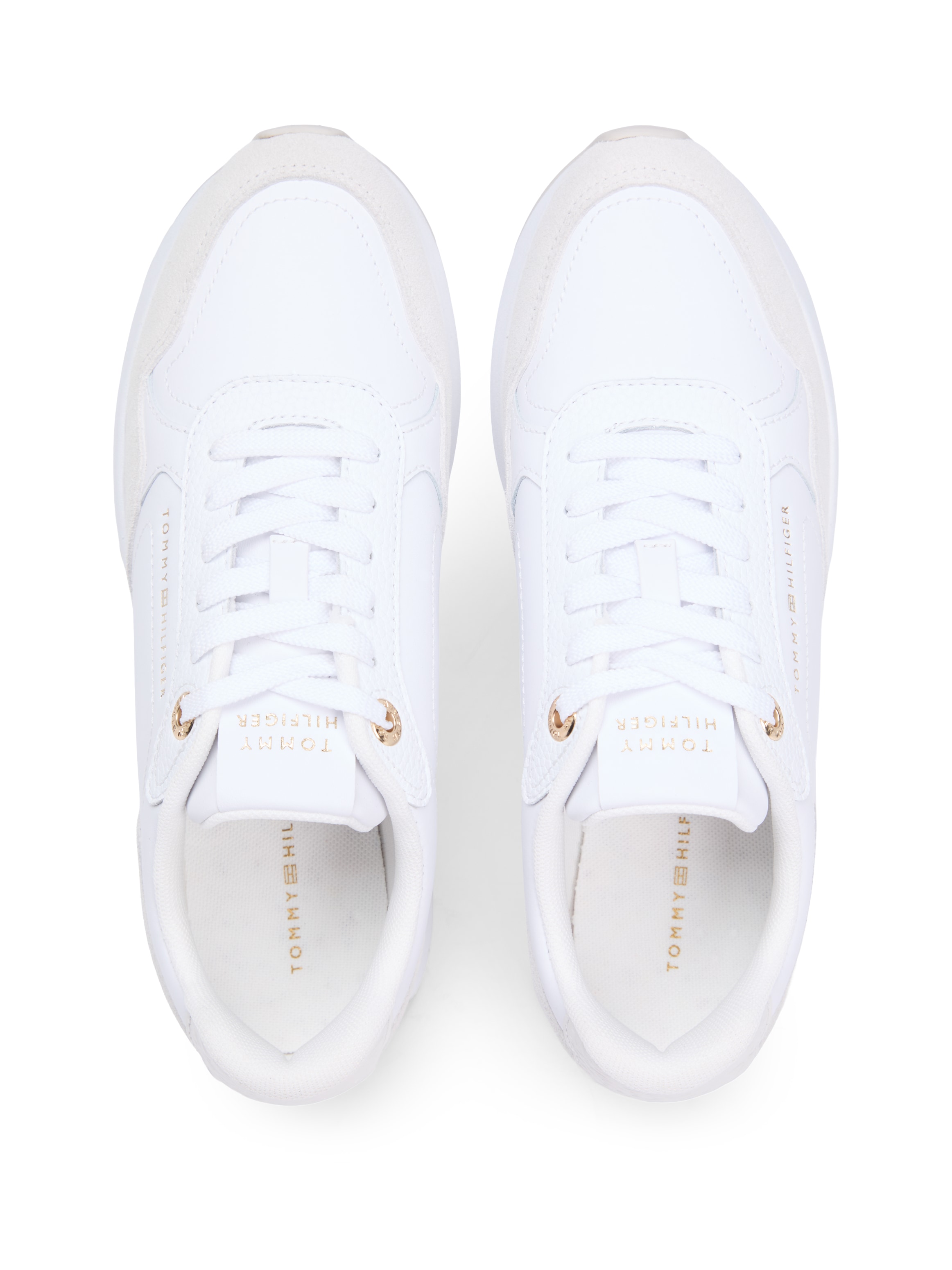 Tommy Hilfiger Plateausneaker »MONOGRAM MIX MATERIAL RUNNER«  , Freizeitschuh, Halbschuh, Schnürer mit seitlichem Logoschriftzug