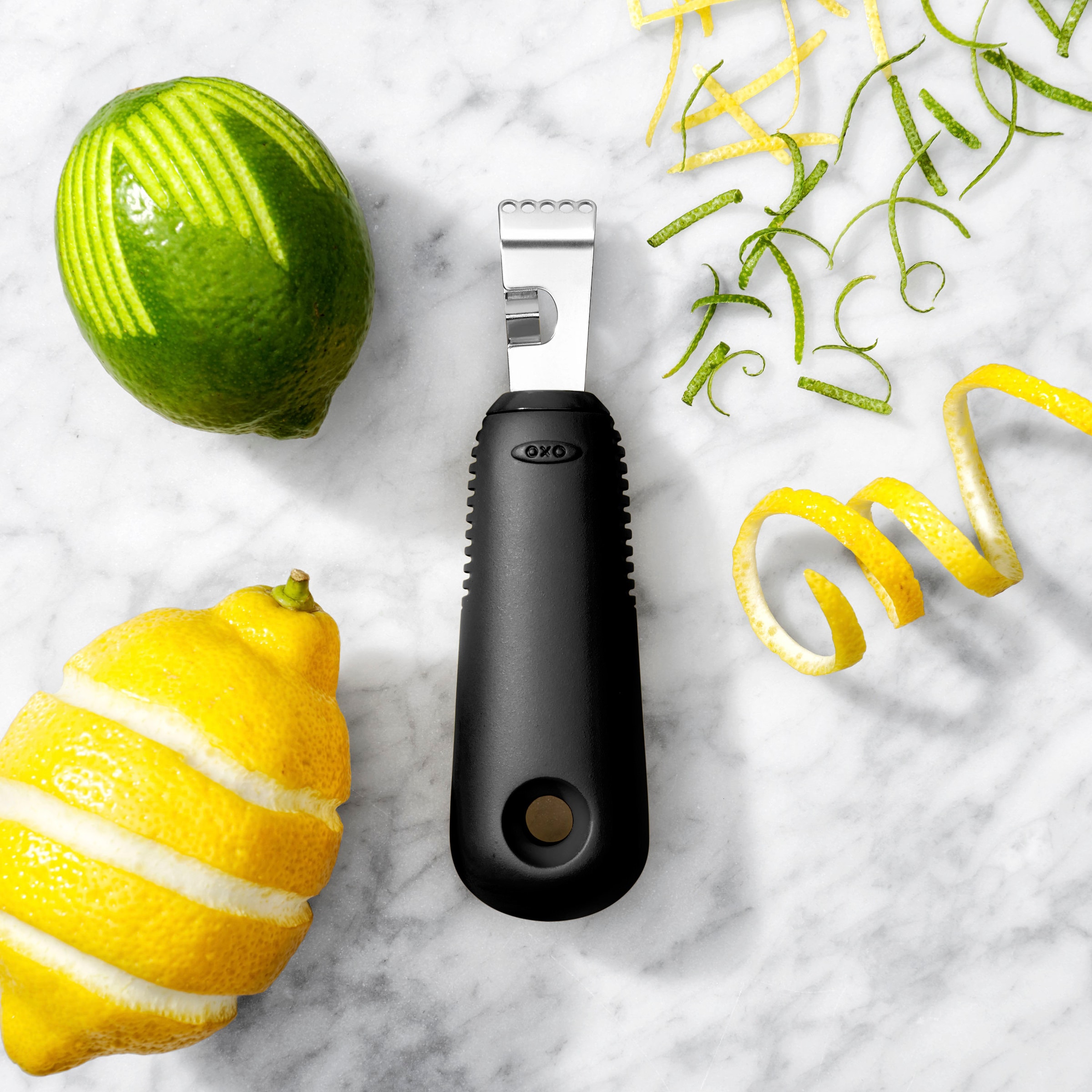 OXO Good Grips Zestenreißer, Zitronenreibe und Zestenreißer mit Schälmesser