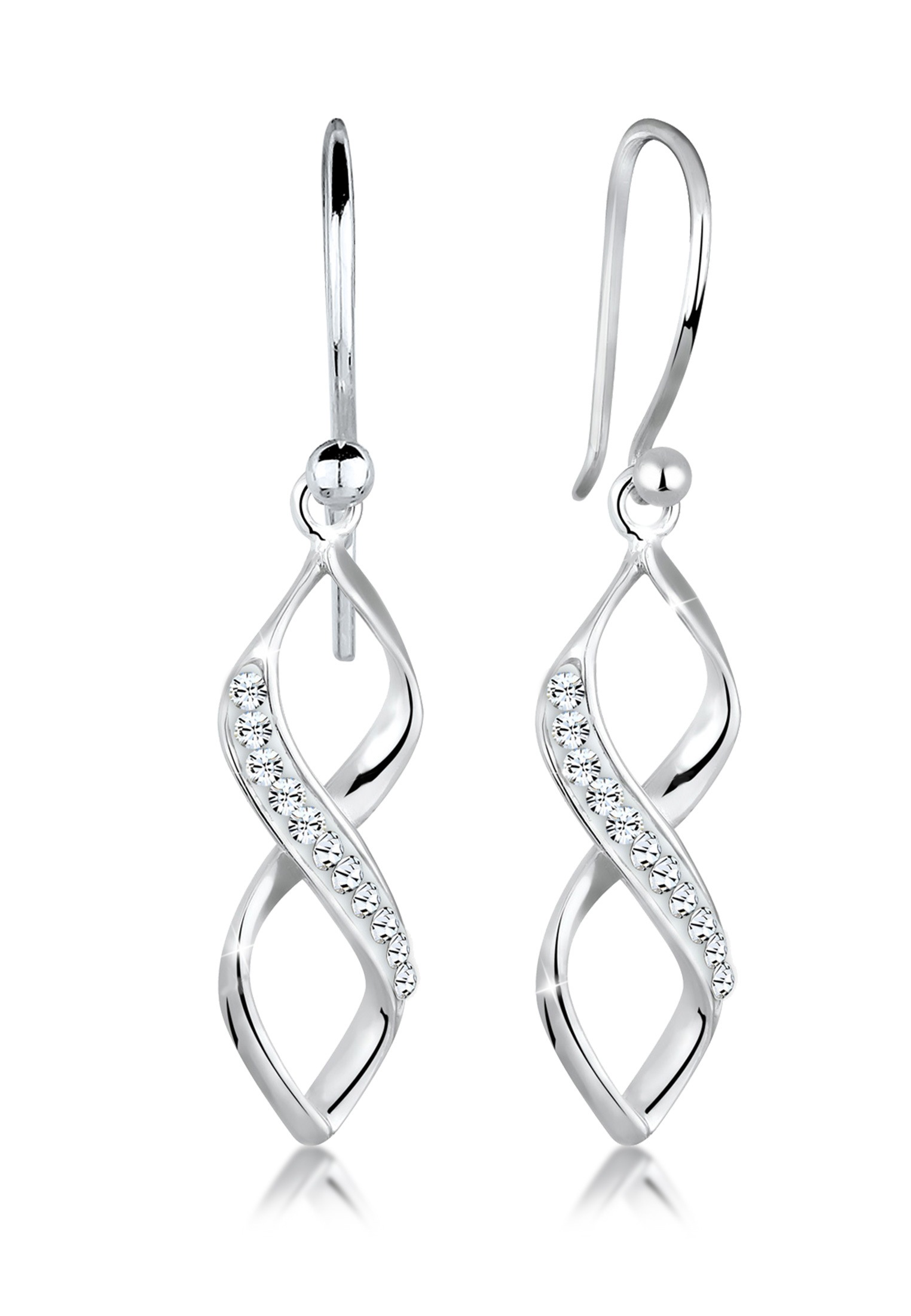 Elli Paar Ohrhänger »Ohrringe Infinity Kristalle Spirale Silber«