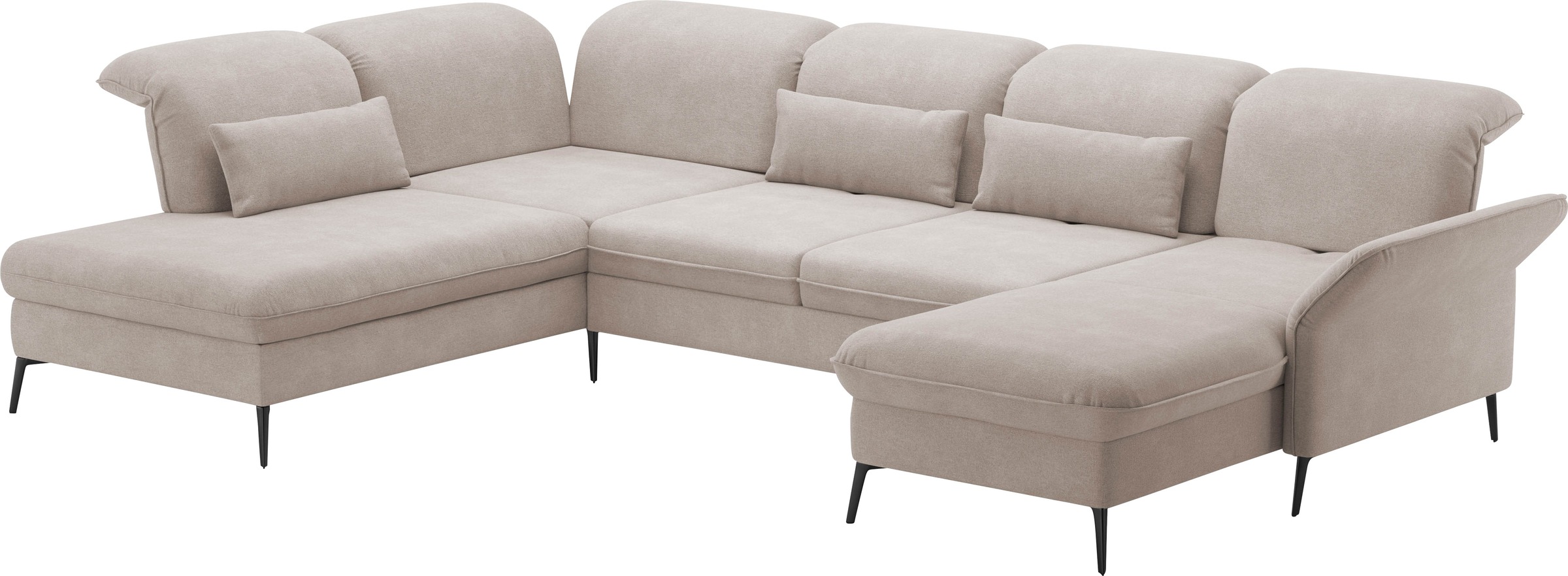 sit&more Wohnlandschaft »Emely, inkl. Sitztiefenverstellung«, wahlweise mit Bettfunktion,Bettkasten,Kopf- & Armteilverstellung
