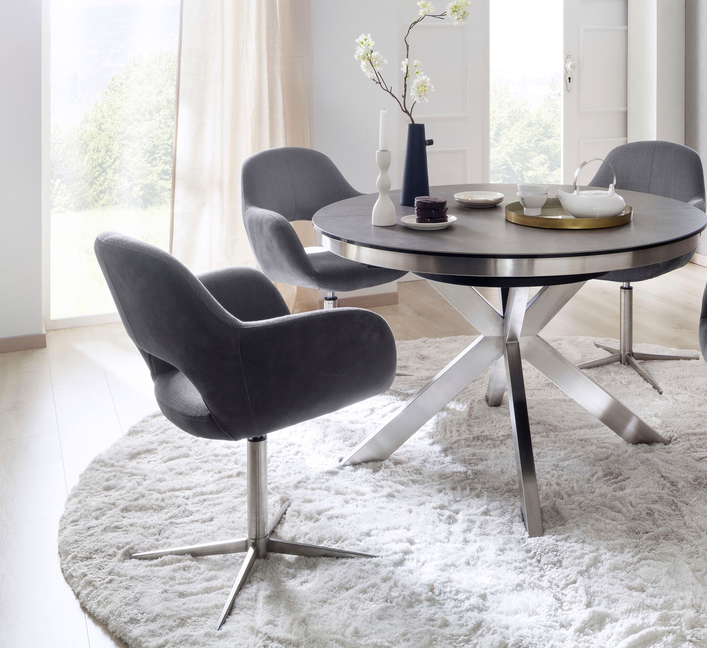 MCA furniture Esszimmerstuhl »Melrose«, Set, 2 St., Stuhl 360°drehbar mit  Nivellierung bequem kaufen
