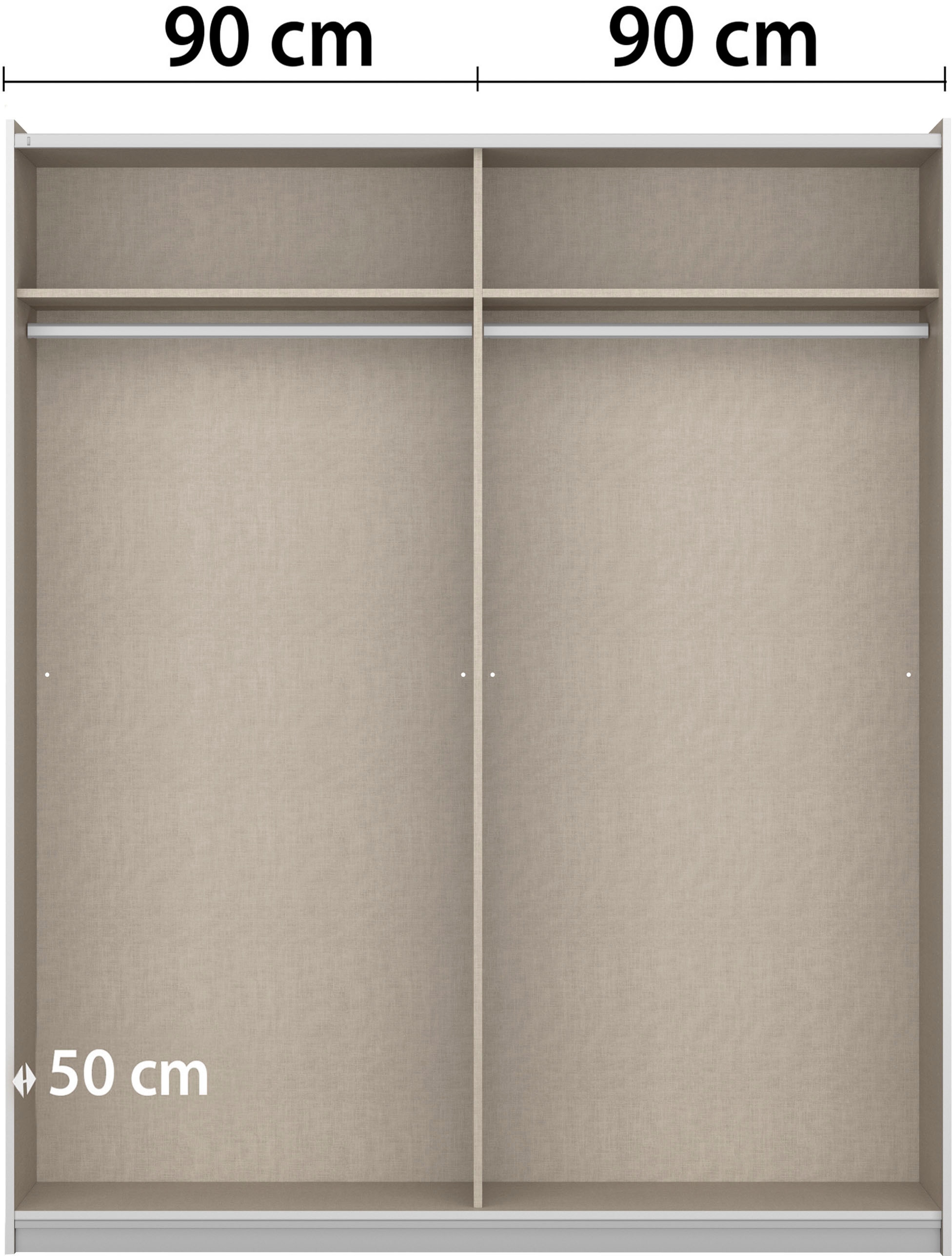 rauch Kleiderschrank »Schrank Drehtürenschrank Ankleide Garderobe Schlafzimmerschrank LORCA« Breiten: 181/271 cm, Höhe: 210 cm,  mit langen Griffstangen, elegante Hochglanz-Front MADE IN GERMANY