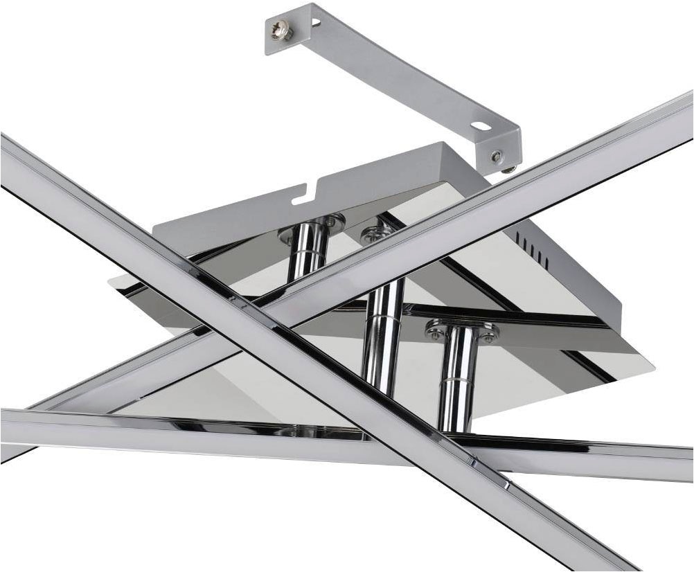 EGLO Deckenleuchte »LASANA 1 Deckenlampe, chrom, weiß, schlanke Bauform, Wohnzimmerlampe«, 1 flammig, Leuchtmittel LED-Board | LED fest integriert, Esszimmer, Küche, Schlafzimmer, modern, minimalistisch, 50x16x9,5cm