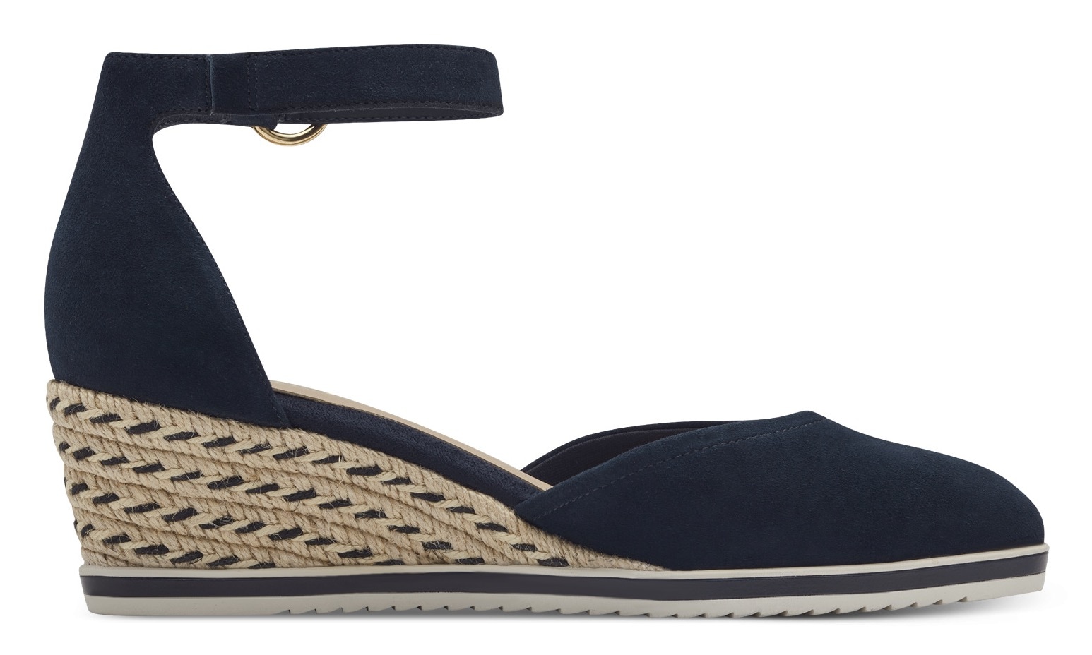 Tamaris Keilpumps, Keilabsatz, Schlupfschuh, Riemchensandale mit modischem Jute-Besatz