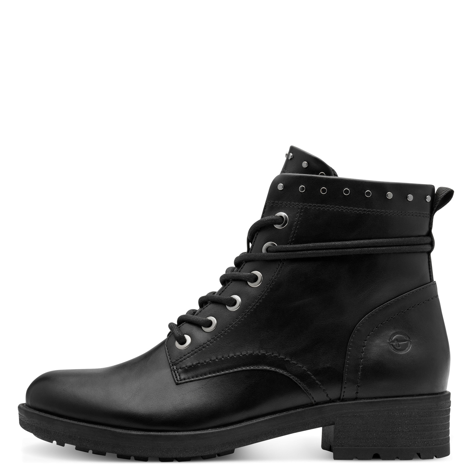 Tamaris Schnürstiefelette  , Blockabsatz, Schnürboots mit Nieten am Schaftrand besetzt
