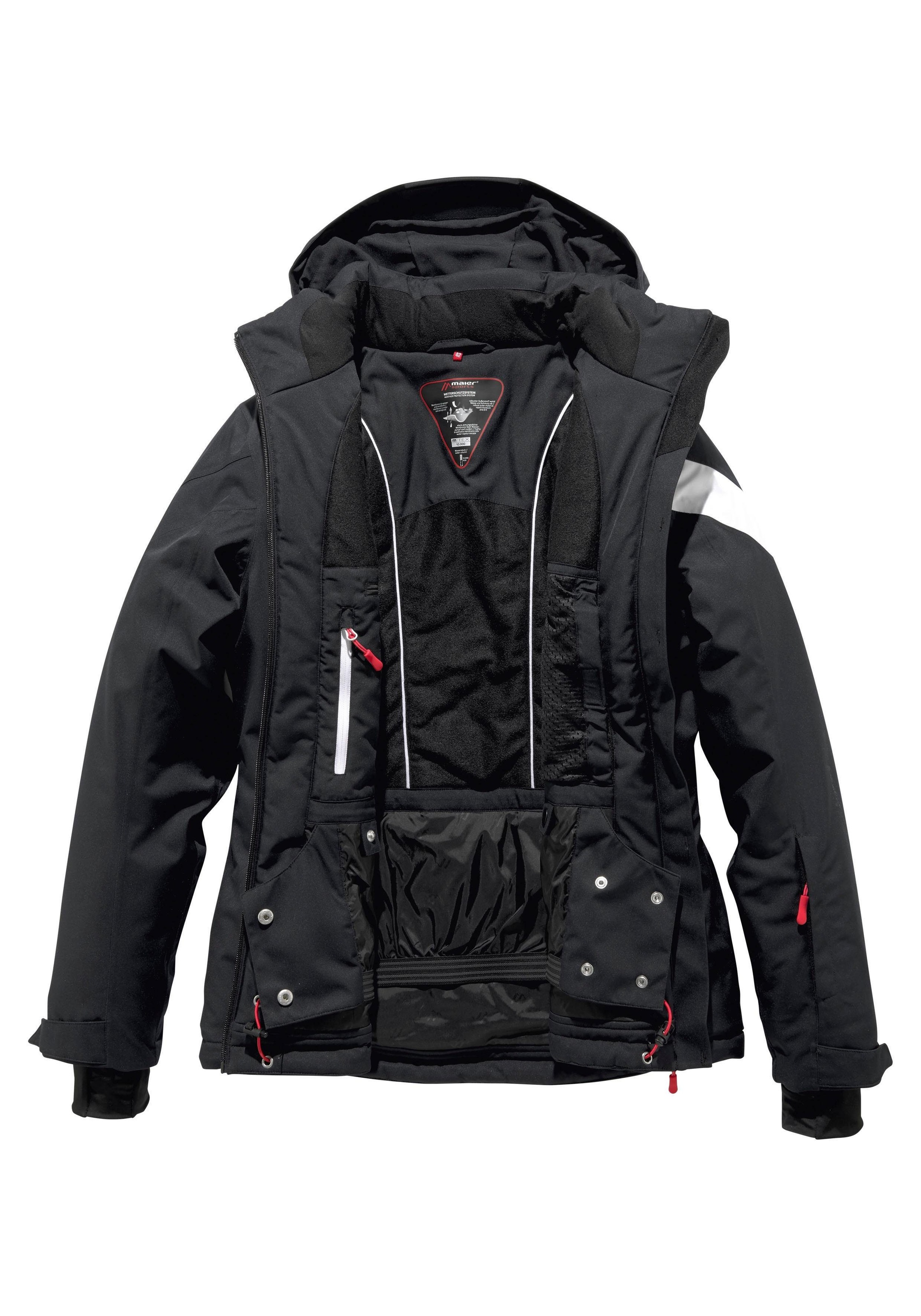 Maier Sports Skijacke »Ski Jacke wattiert Damen«, mit Kapuze, Wasser & winddicht & atmungsaktiv in großen Größen