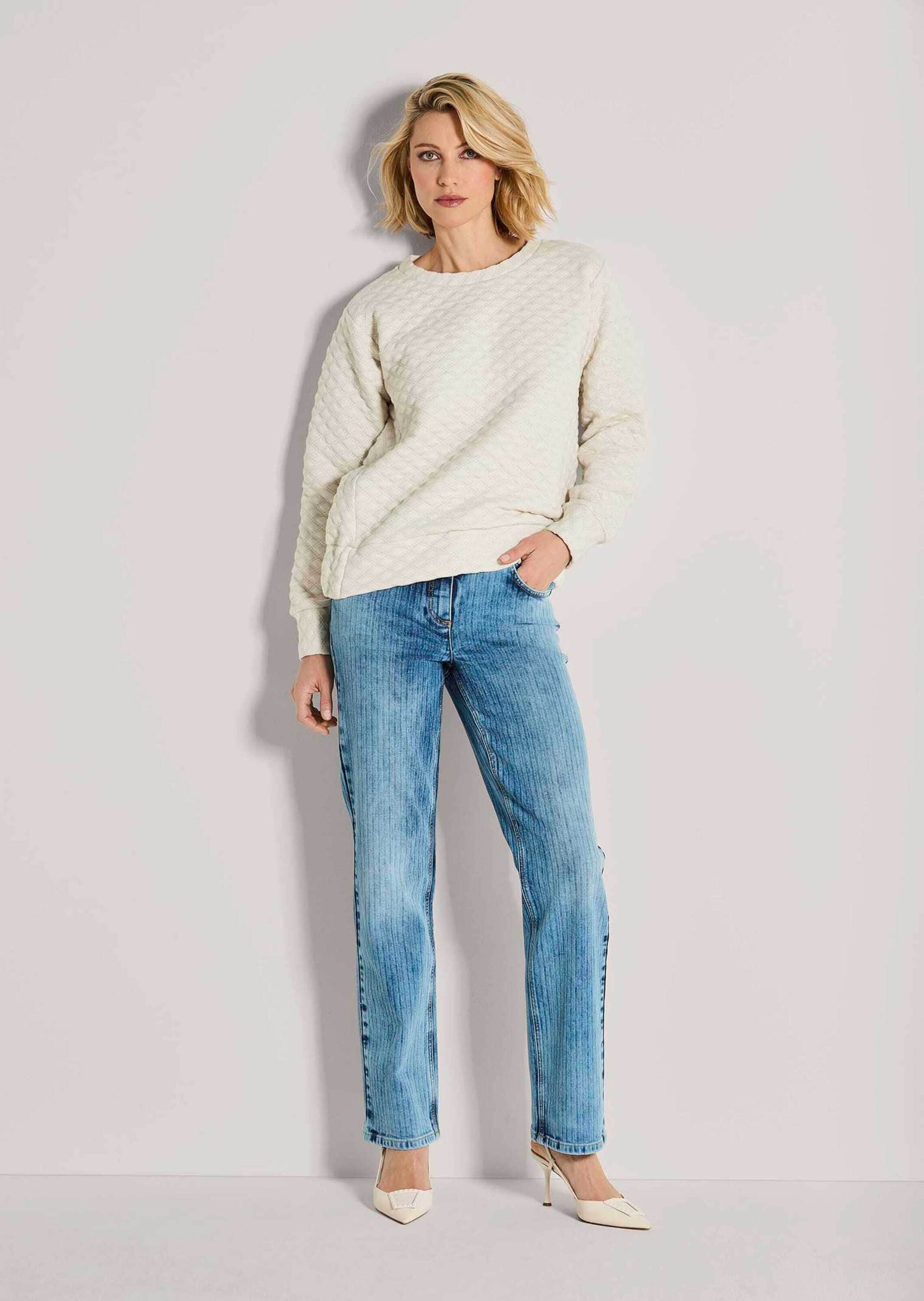 MADELEINE Langarmshirt »Struktursweater Struktursweater mit Rundhalsausschnitt« Struktursweatshirt