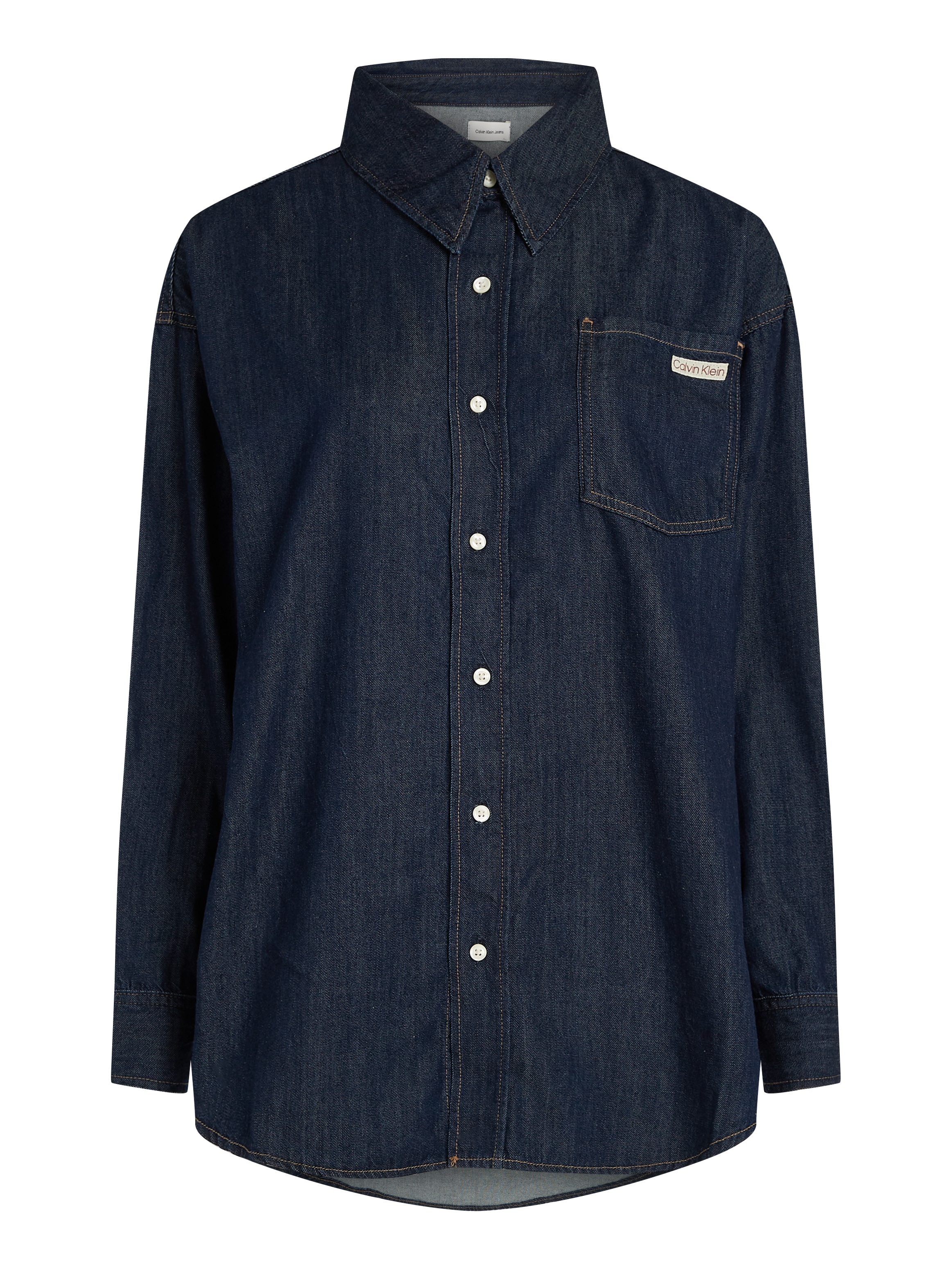 Calvin Klein Jeans Jeansbluse »OVERSIZED LS DENIM SHIRT«, mit Logostickerei