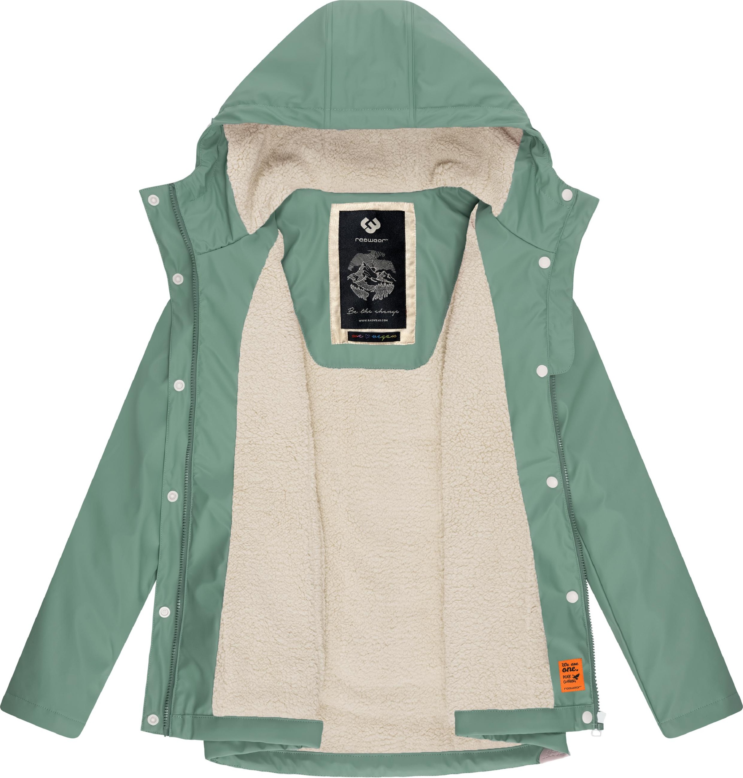 Ragwear Regenjacke »Regenjacke Marge«, mit Kapuze, warm gefütterter Damen Winter Regenmantel
