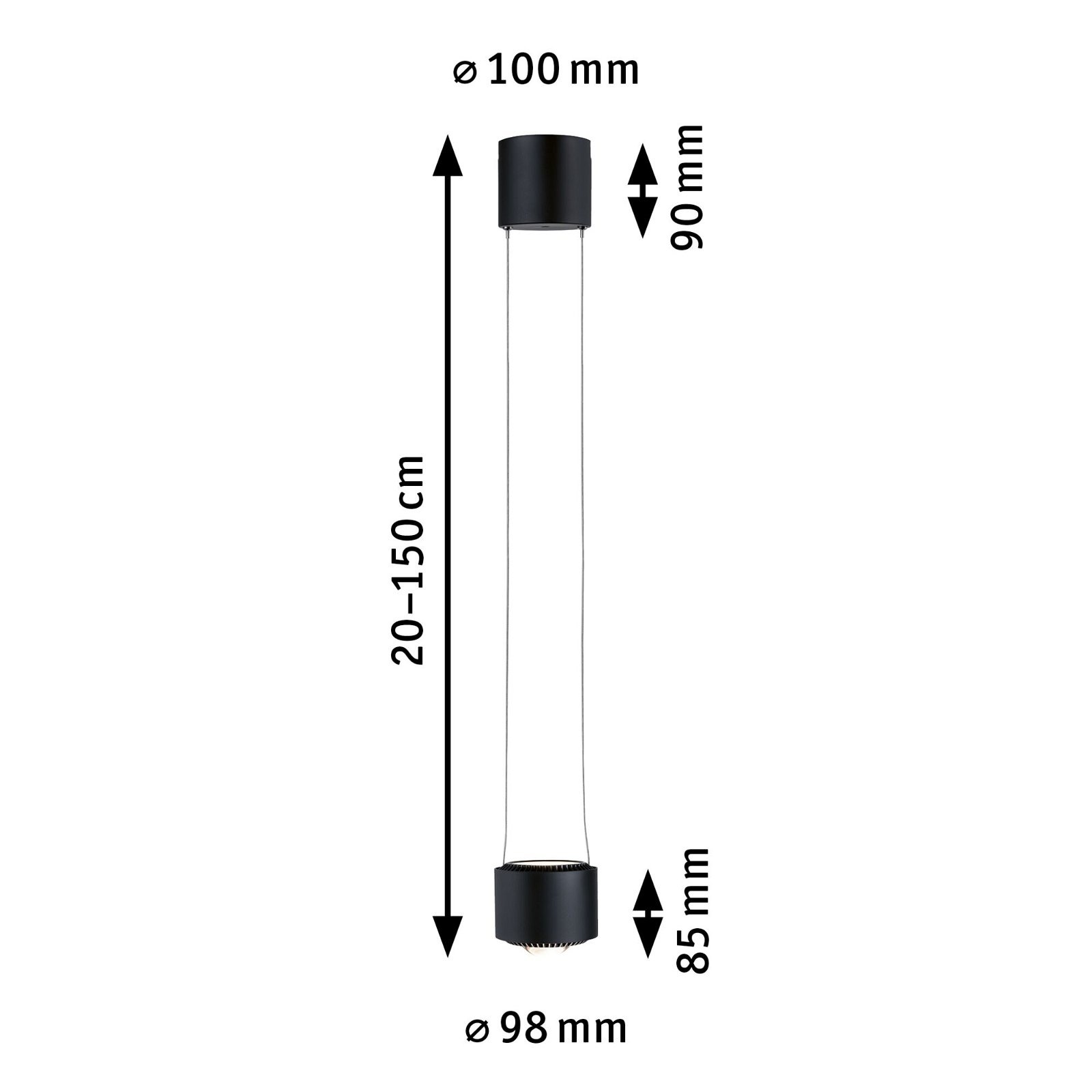 Paulmann Schienensystem-Leuchten »URail Pendel Aldan 860lm/460lm 8,5W 2700K dimmbar 230V Weiß«, dimmbar