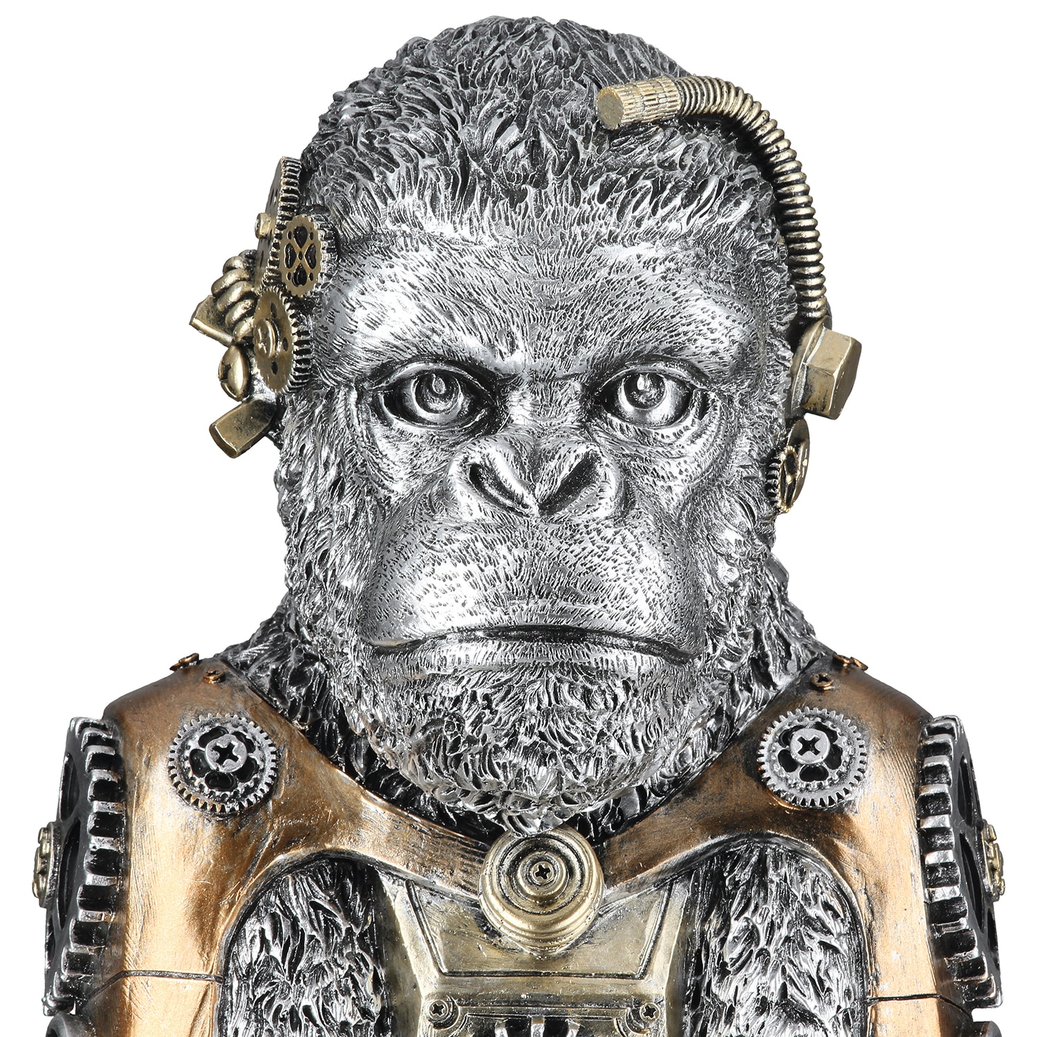 GILDE Dekoobjekt »Figur Gorilla Steampunk Gorilla silberfarben H. 31 cm«