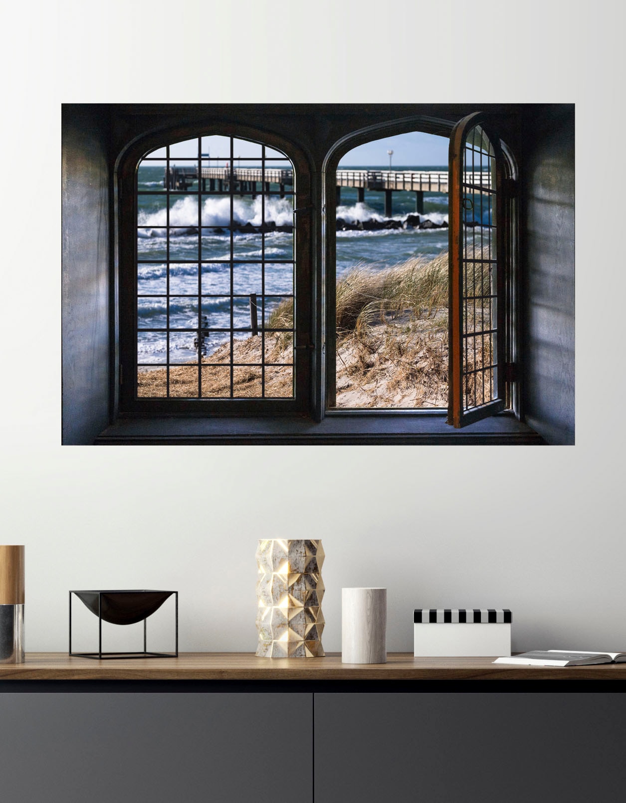 queence Wandsticker »Nordsee« Wandsticker, Wandbild, selbstklebend, 3D, Fenster