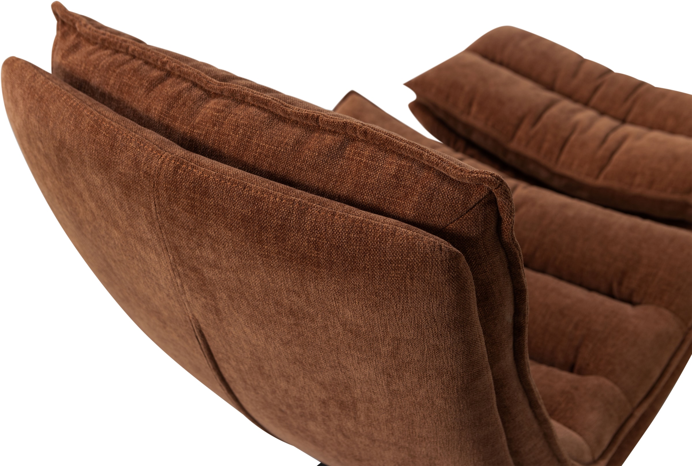 WOOOD Drehsessel »Kube mit Drehmechanismus inkl. Hocker B 74 x T 89 x H 100 cm« Newt-Chenillebezug, Hohe Verschleißfestigkeit, Tragkraft 120 kg