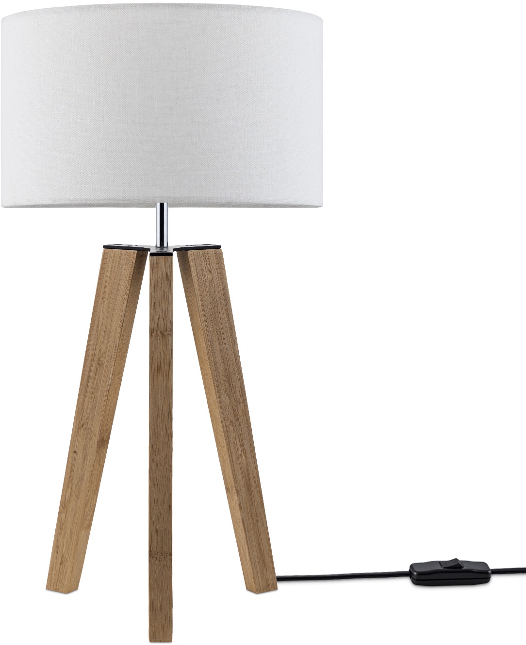 Paco Home uni Fuß LED Wohnzimmer XXL Vintage Stehlampe »Canvas kaufen Lampe mit Skandinavischer Jahren Tischleuchte | E27 3 Stil 1 flammig-flammig, online Garantie Color«