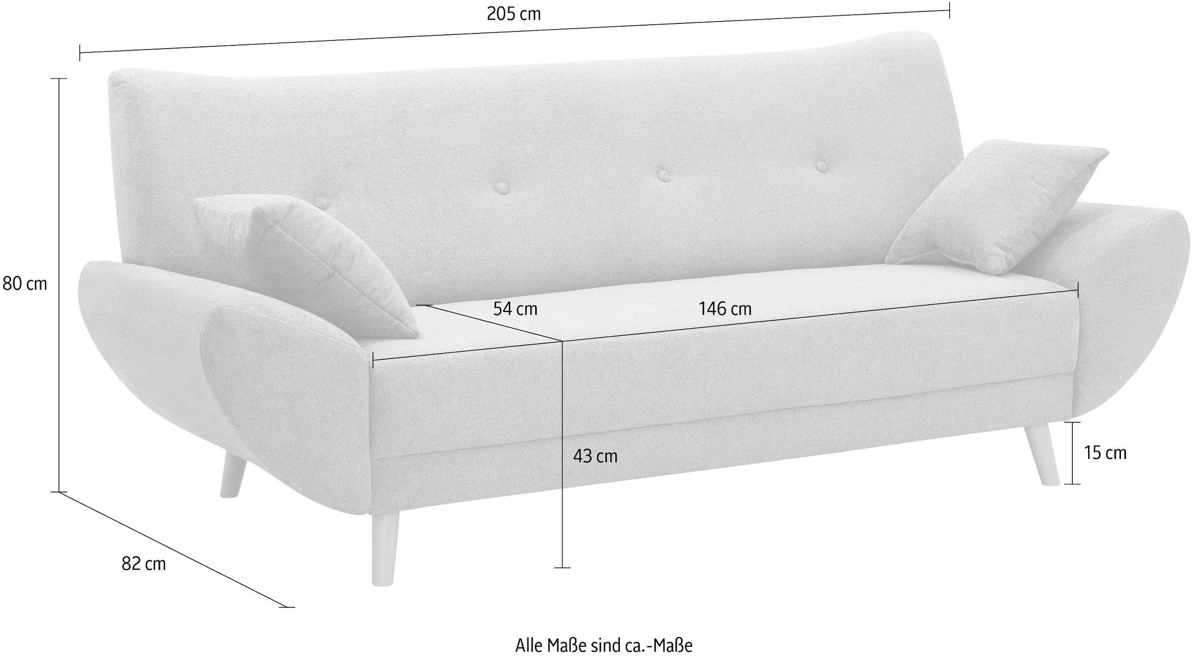 Home affaire Polstergarnitur »Basta« 3 Stk. tlg. Komfortable Wellenunterfederung