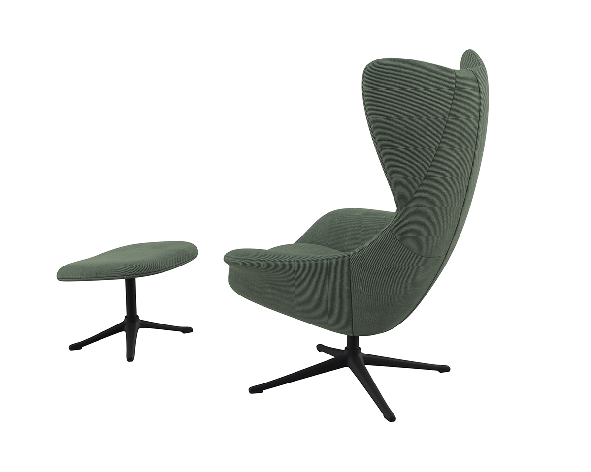 FLEXLUX Ohrensessel »Stilo Relaxsessel, TV-Sessel«, Solitär, Stil-Ikone, drehbar, Fuß schwarz