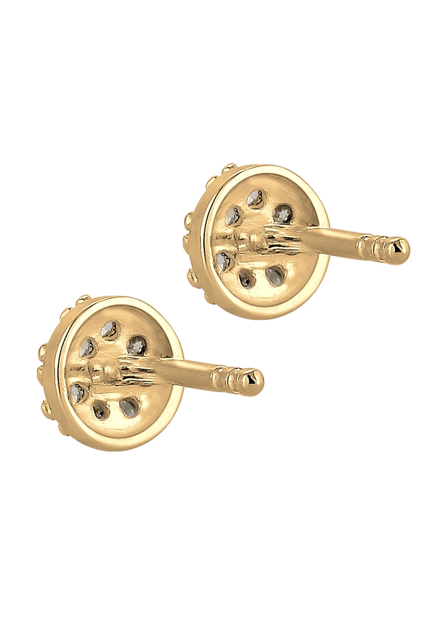 Elli Premium Paar Ohrstecker »Ohrringe Kreis Geo Klassisch Funkelnd Zirkonia 585 Gelbgold«