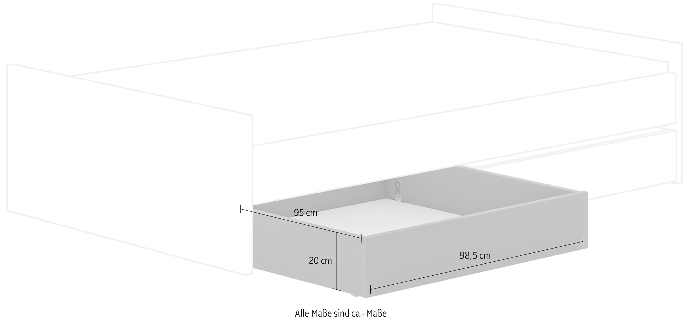 PAIDI Bettschubkasten »Bettkasten/Unterschiebebett« extra Stauraum, in verschiedenen Farben und zwei weiteren Größen!