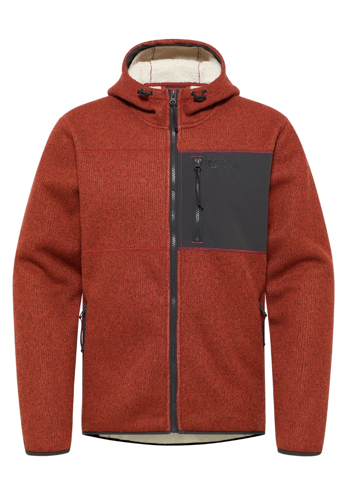 Jack Wolfskin Fleecejacke »KAMINFEUER HOODED JKT M«, mit Kapuze