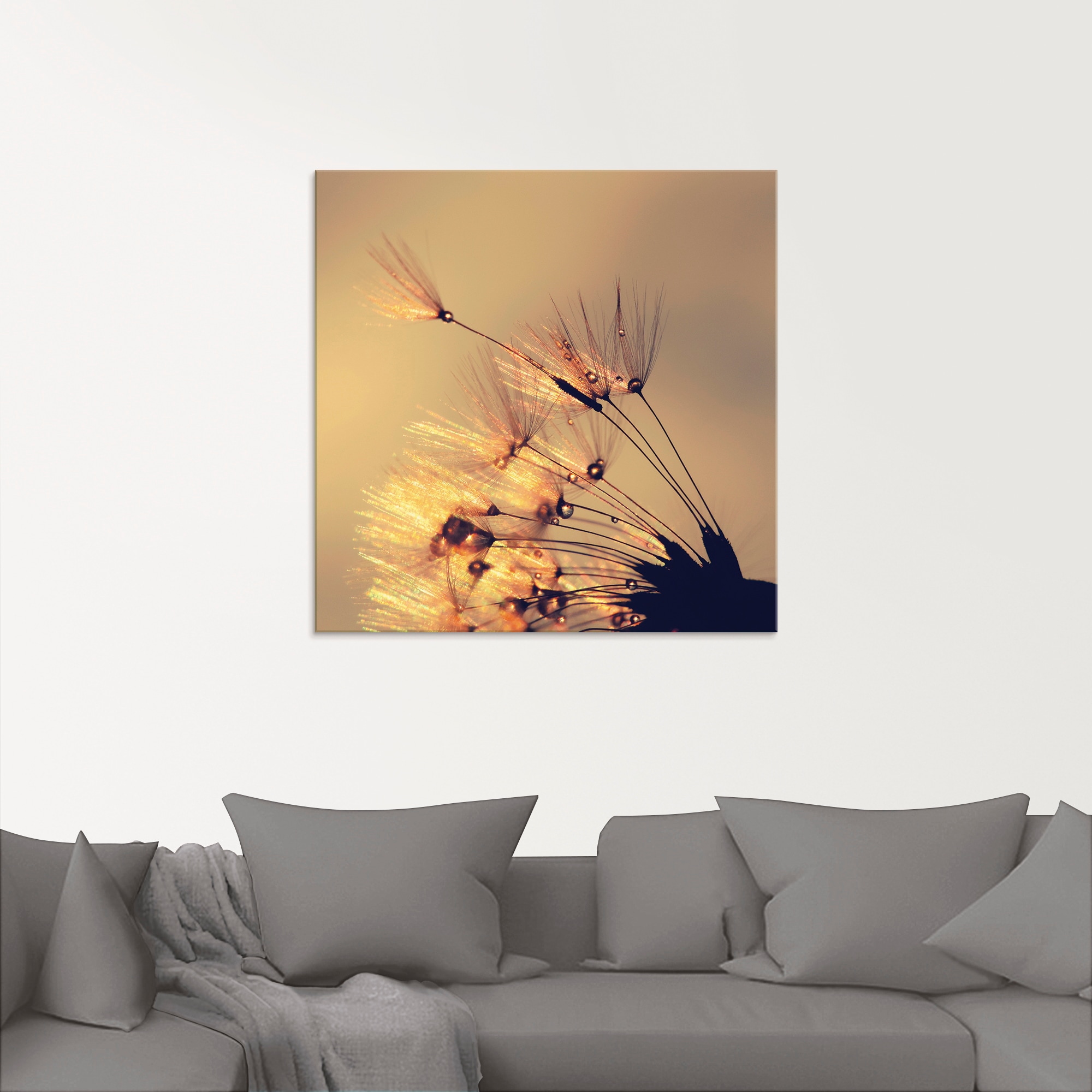Artland Glasbild »Pusteblume Goldene Schirmchen«, Blumen, (1 St.), in verschiedenen Größen