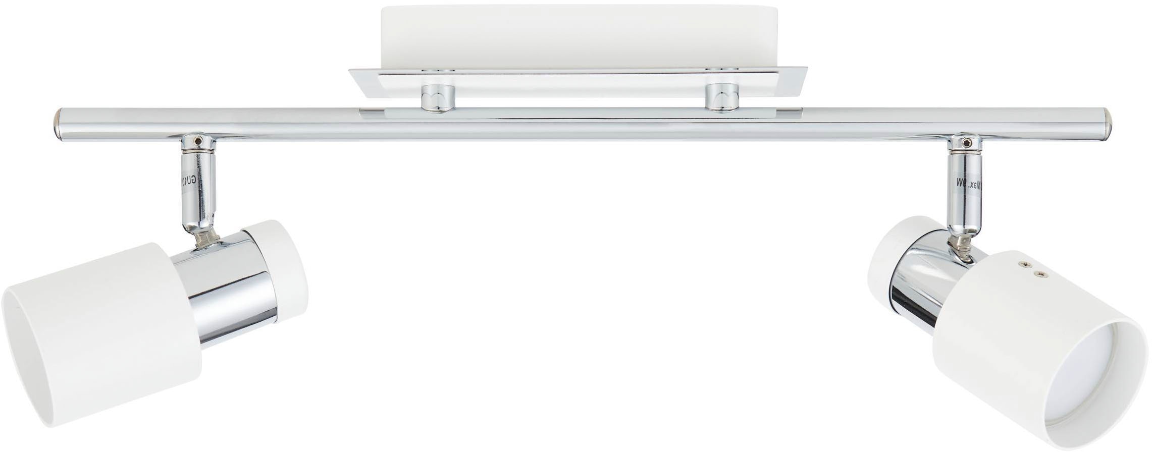 EGLO Deckenleuchte »Davida Deckenlampe, Deckenspot aus Metall, Wohnzimmerlampe, GU10« GU10 1 Stk. Spot - L39 x B7 cm - chrom, weiß - 2X4,6W inkl.