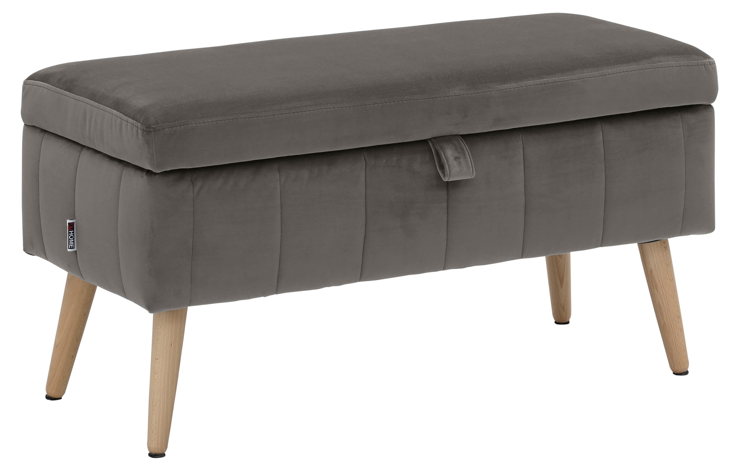 INOSIGN Truhenbank »AMIRA Sitzbank mit Stauraum, Maße B/T/H: 81/36/43 cm«, mit Staufach, in 3 Bezugsqualitäten mit feiner Steppung