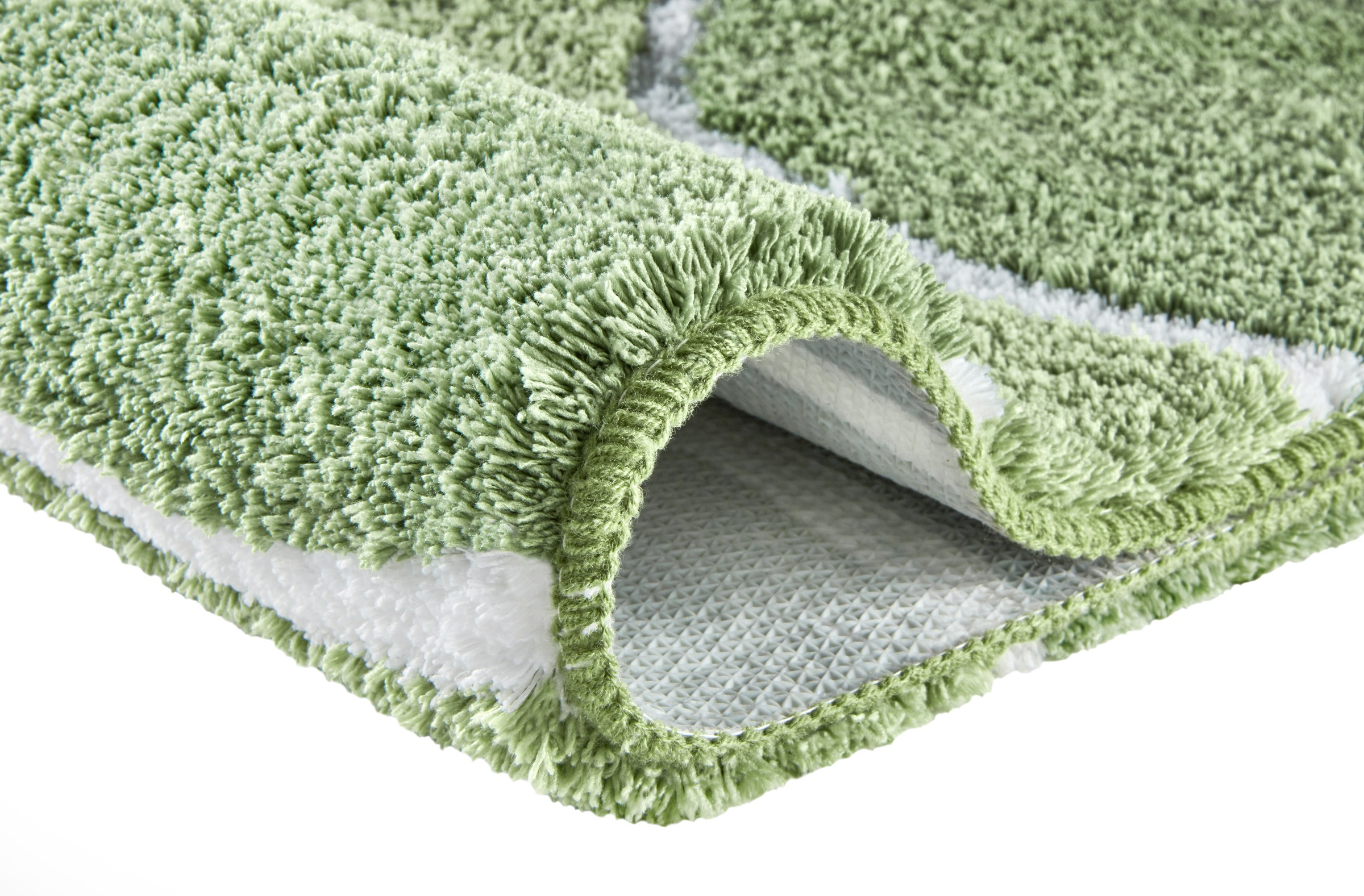 MEUSCH Badematte »Lara« Höhe 20 mm rutschhemmend beschichtet fußbodenheizungsgeeignet Wellen-Design mit flauschigen weißen Akzenten