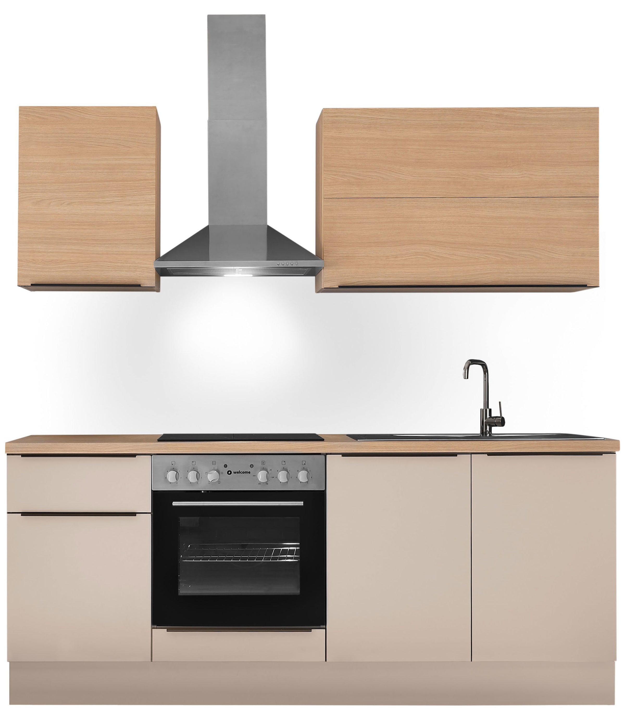 KOCHSTATION Küchenzeile »Cocco B/H/T 210x211x60 cm« Breite 210 cm, wahlweise mit E-Geräten und Induktion
