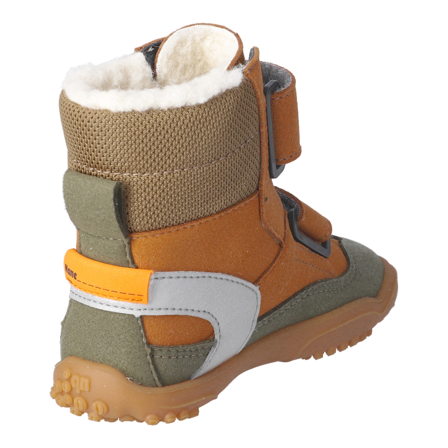 qnuffs Barfußschuh »TANNE«  Klettboots, Winterboots mit praktischem Namensschild an der Ferse