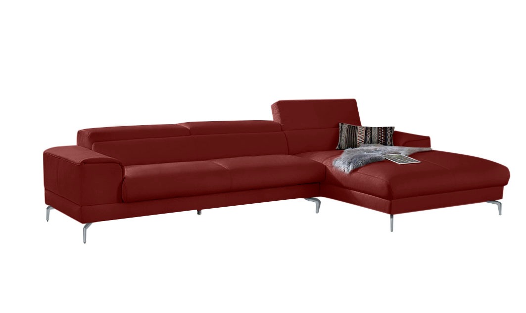 W.SCHILLIG Ecksofa »piedroo, Designsofa mit tollem Sitzkomfort, bequem und elegant, L-Form«, Kopfteilverstellung, wahlweise mit Sitztiefenverstellung, Breite 343cm