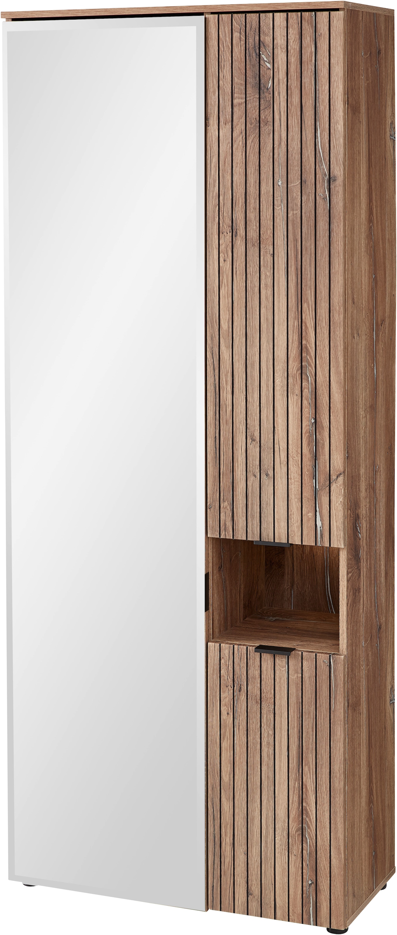 Innostyle Garderobenschrank »LINEA Garderoben Set,besteht aus 5 Typen, 266x204x38cm (B/H/T)«, (5 St.), Spiegeltür, 2 Holztüren,Led-Beleuchtung, Soft-Close,ABS-Schutzkanten