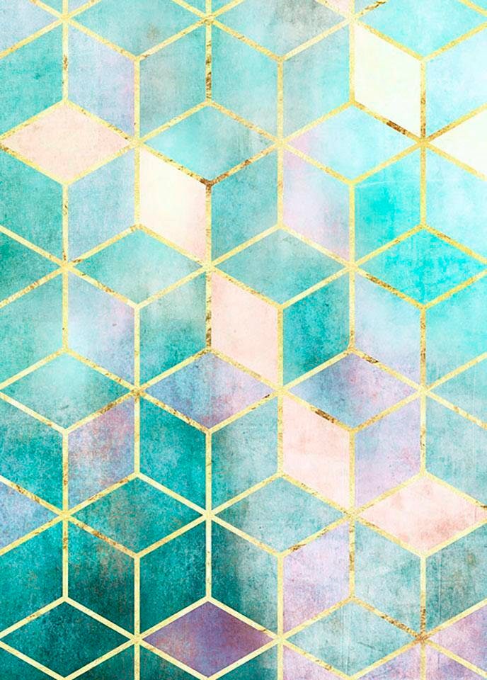 Komar Bild »Mosaik Verde« Abstrakt 1 Stk. tlg. Wandbild zur Dekoration - ohne Rahmen