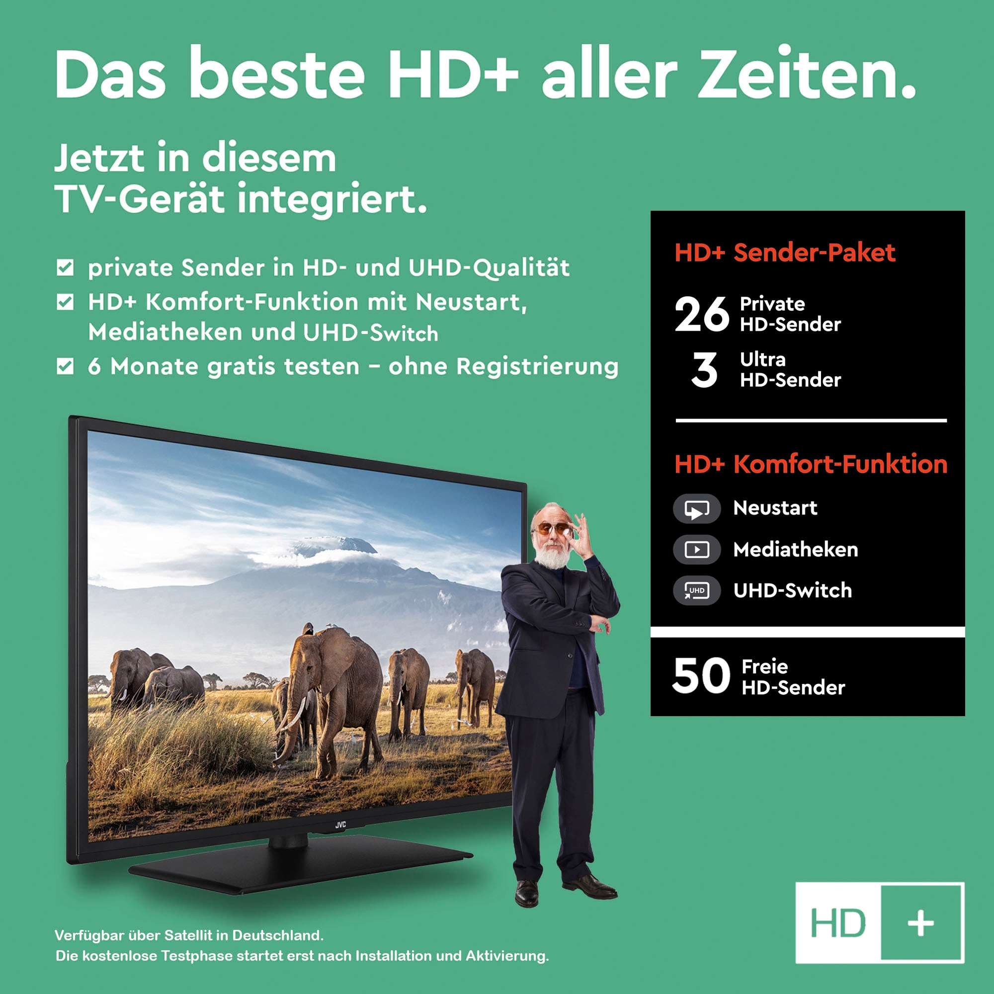 XXL ready, 3 cm/32 Smart-TV UNIVERSAL LED-Fernseher »LT-32VH5157«, ➥ 80 | HD Garantie Zoll, Jahre JVC