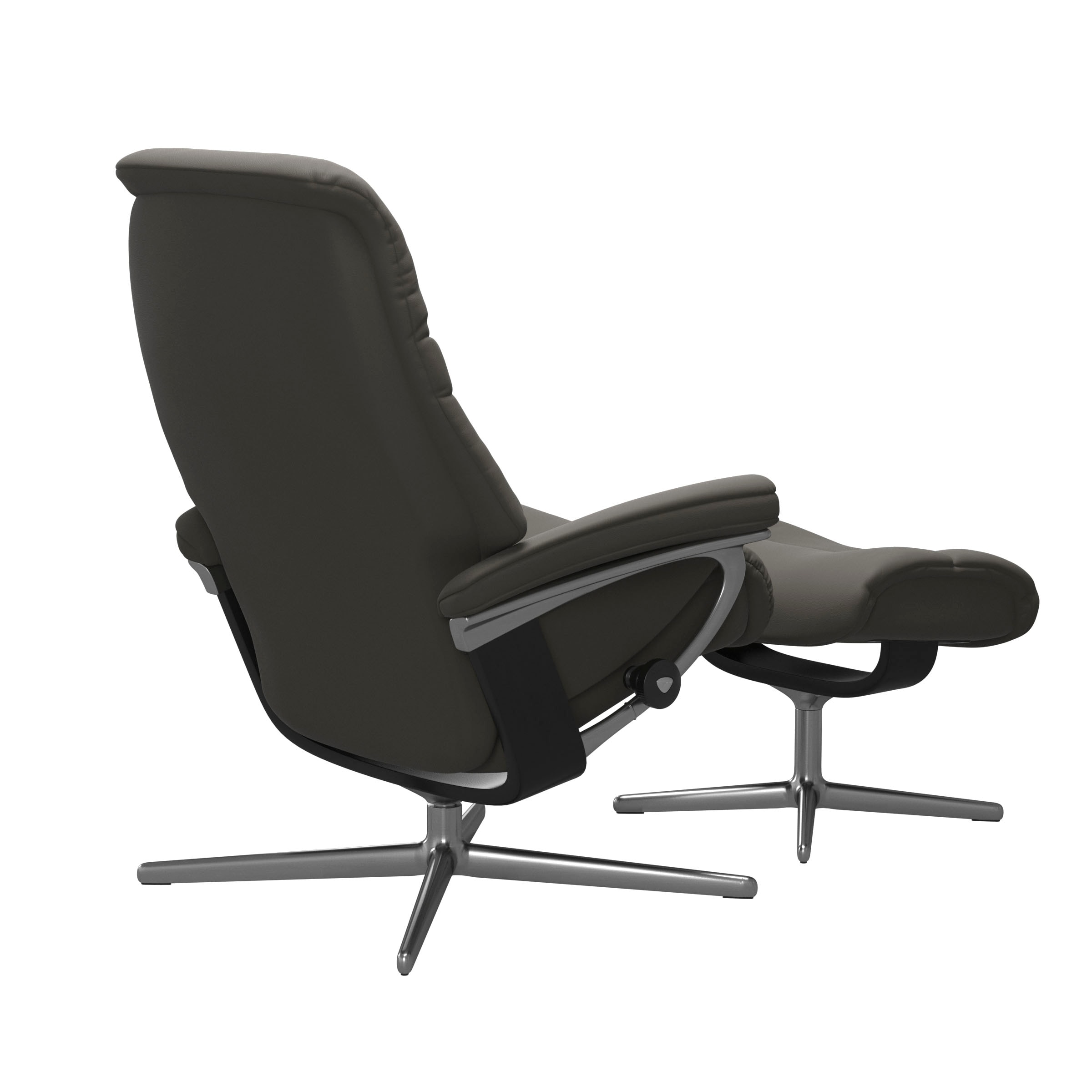 Stressless® Relaxsessel »Sunrise«, (Set, Relaxsessel mit Hocker), mit Hocker, mit Cross Base, Größe S, M & L, Holzakzent Schwarz