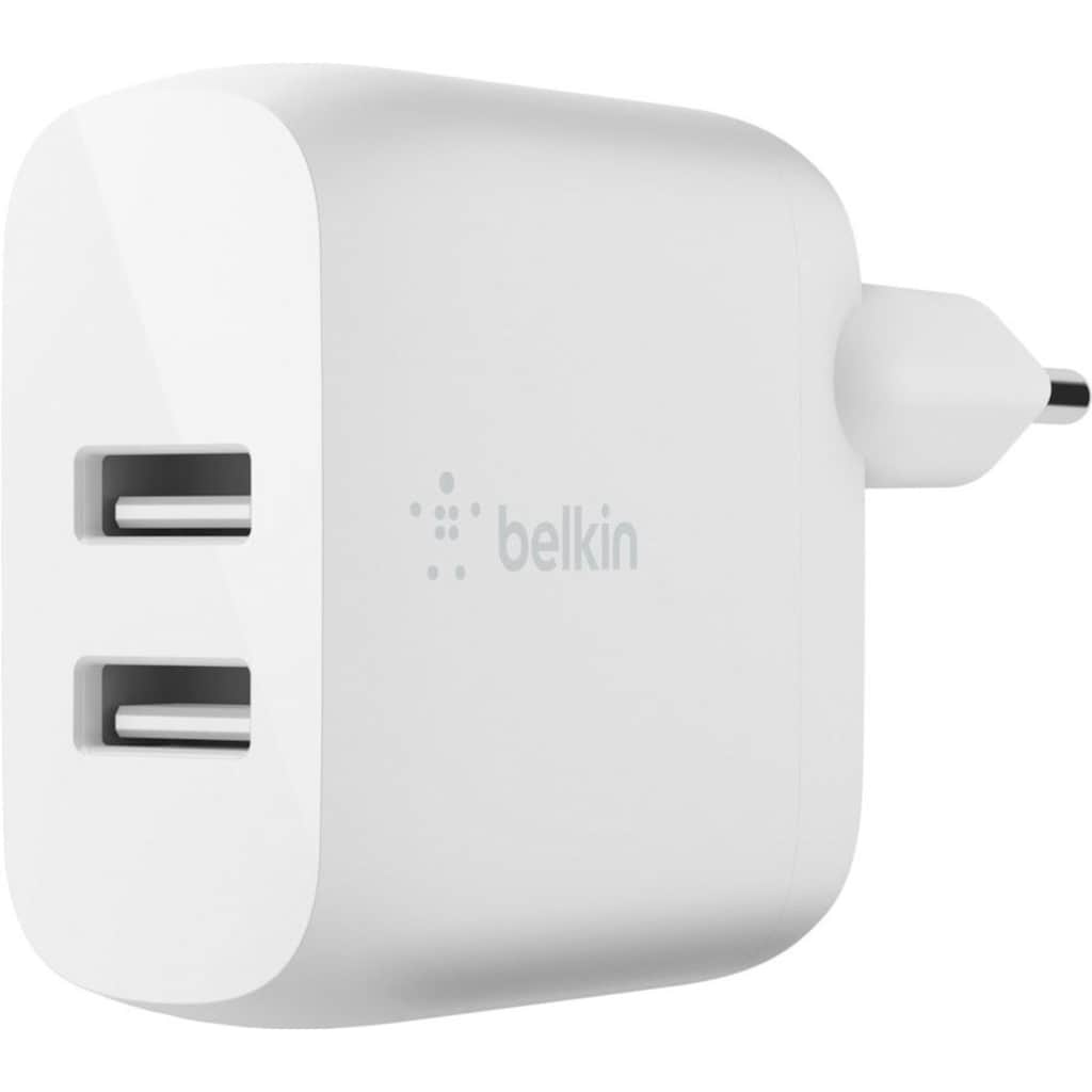 Belkin Smartphone-Ladegerät »BOOST↑CHARGE 24 W USB-A-Netzladegerät mit zwei Anschlüssen«