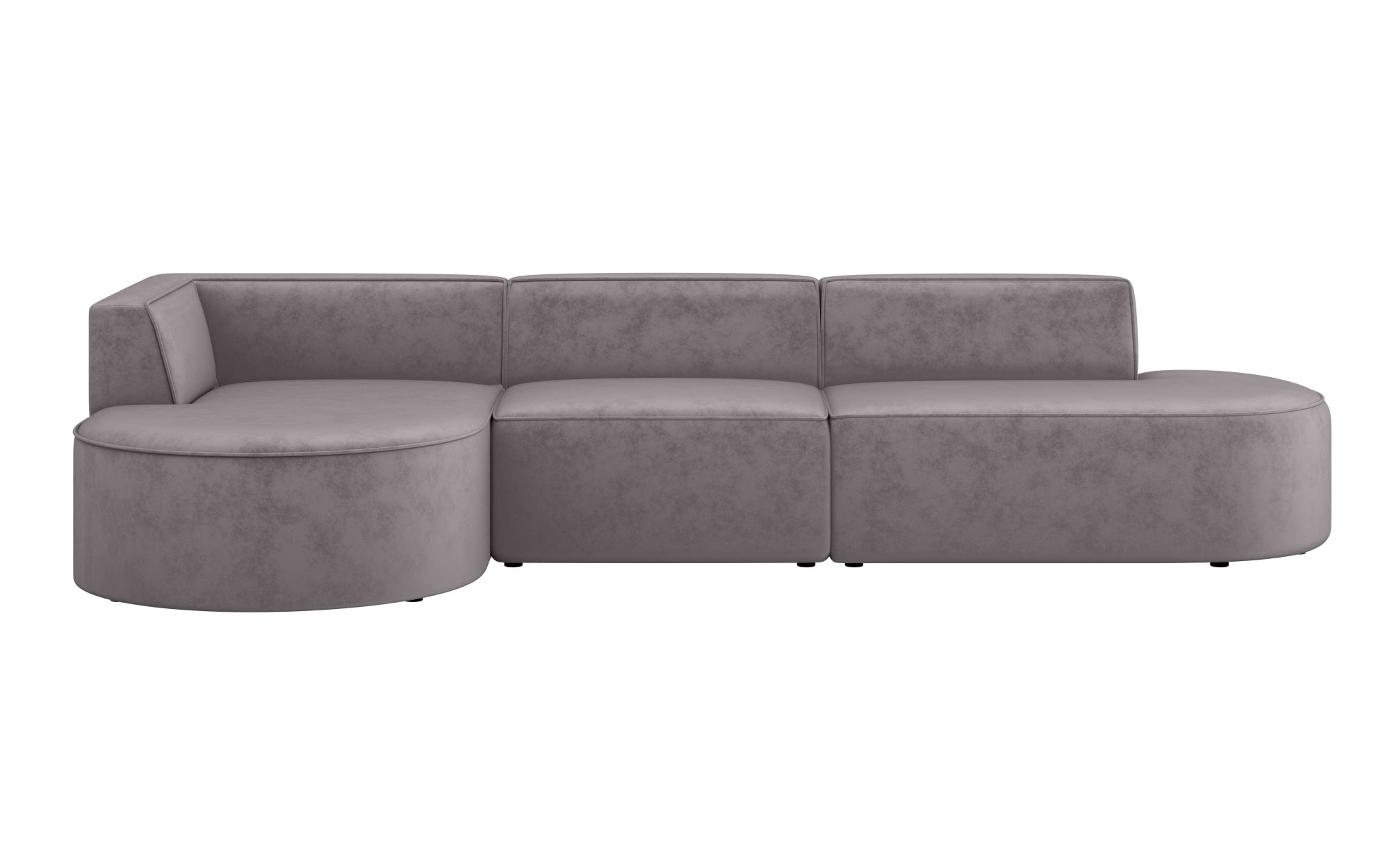 andas Ecksofa »EIVIND Designer Sofa mit Ottomane rechts/links, B/T/H: 343/159/72 cm«, L-Form mit Wellenunterfederung, auch in Feincord und Bouclé