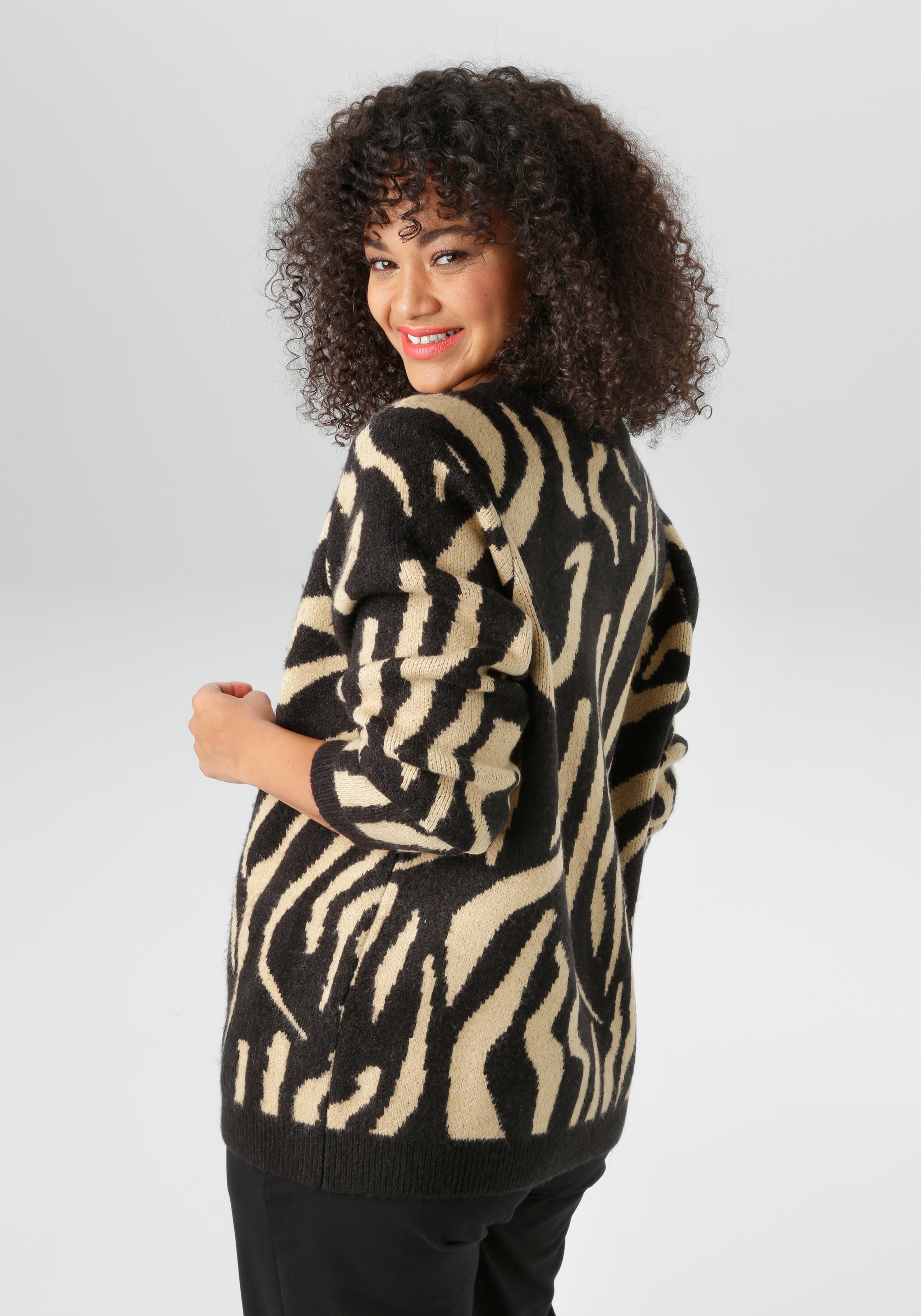 Aniston PLUS Strickjacke mit auffälligen Strickmuster - NEUE KOLLEKTION