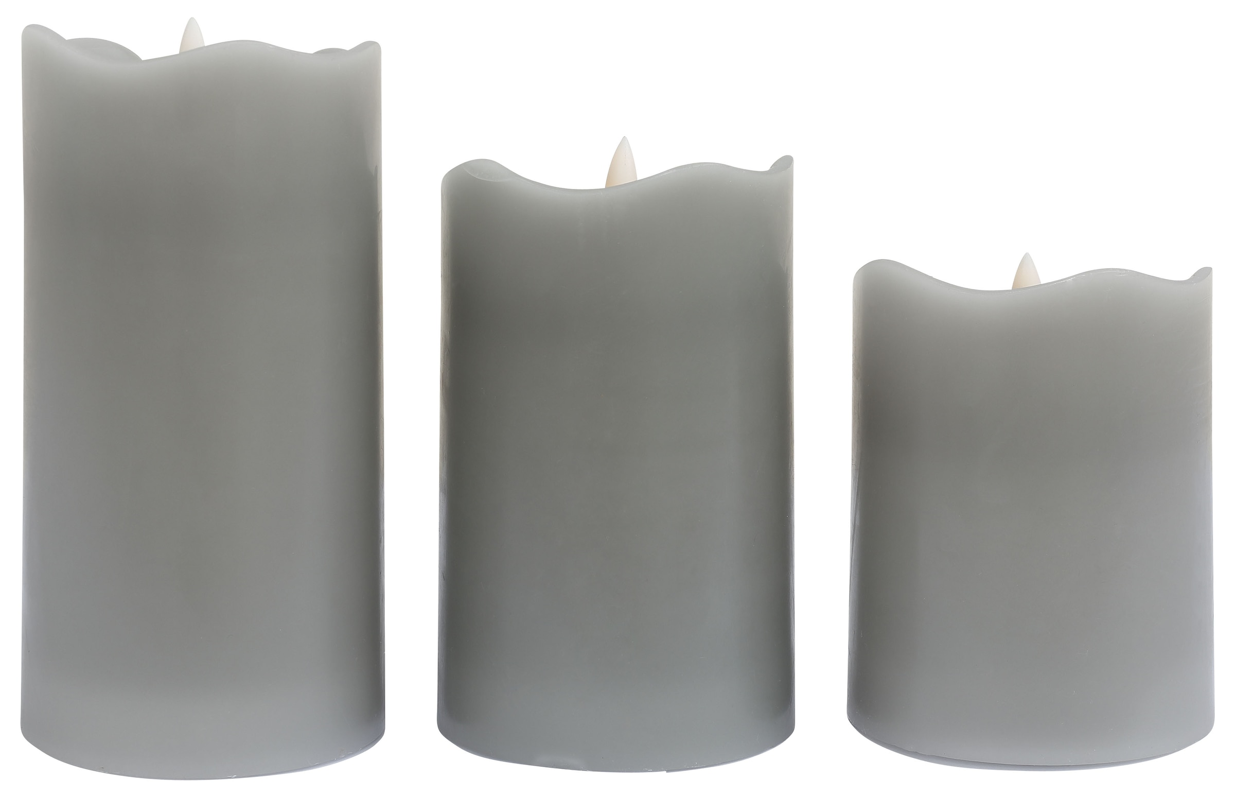 BONETTI LED Dekolicht »Weihnachtsdeko, 3er Set« 3 Stk. Warmweiß LED-Kerze mit 3D Flamme und Timer