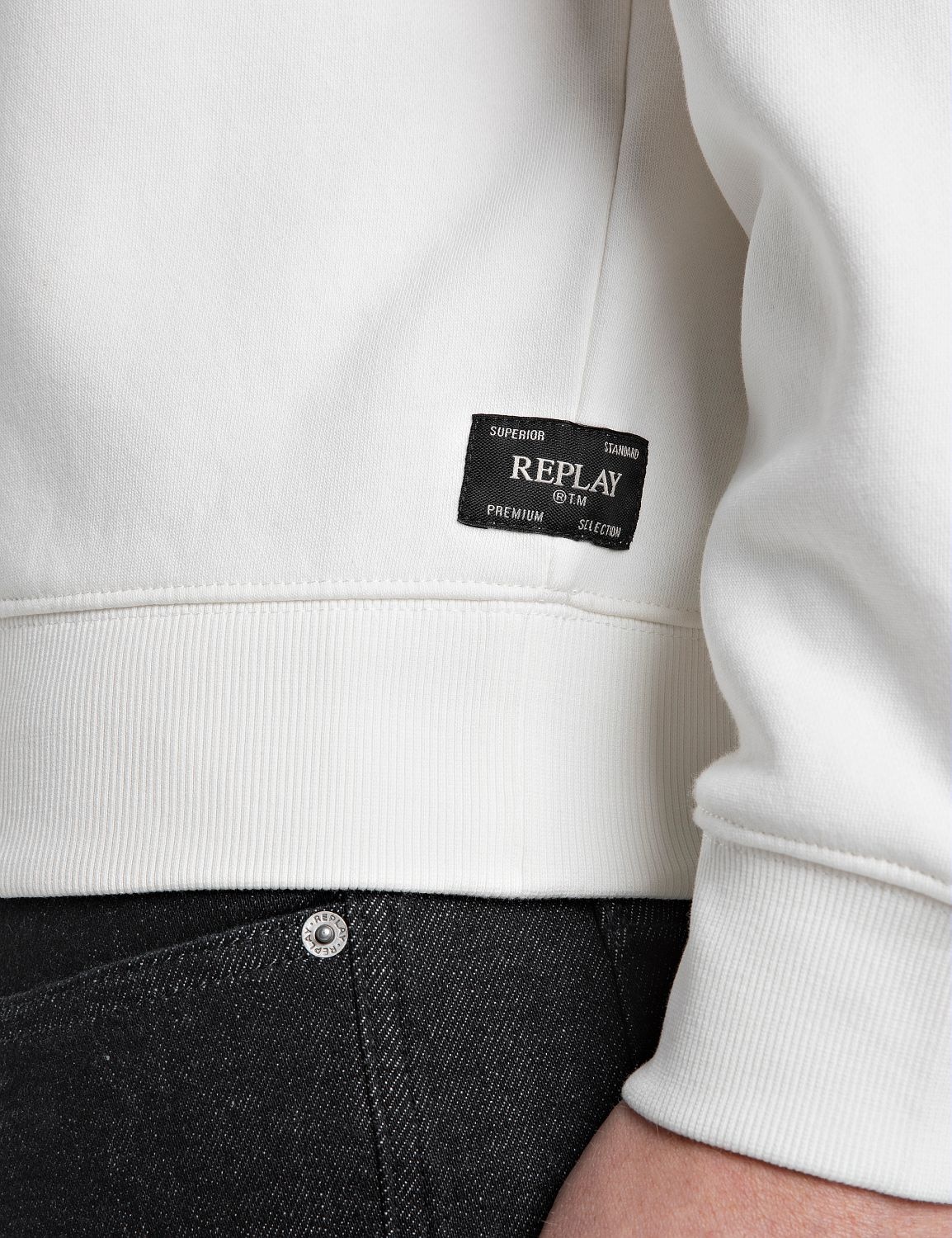 Replay Sweatshirt, mit V-Einsatz am Halsausschnitt