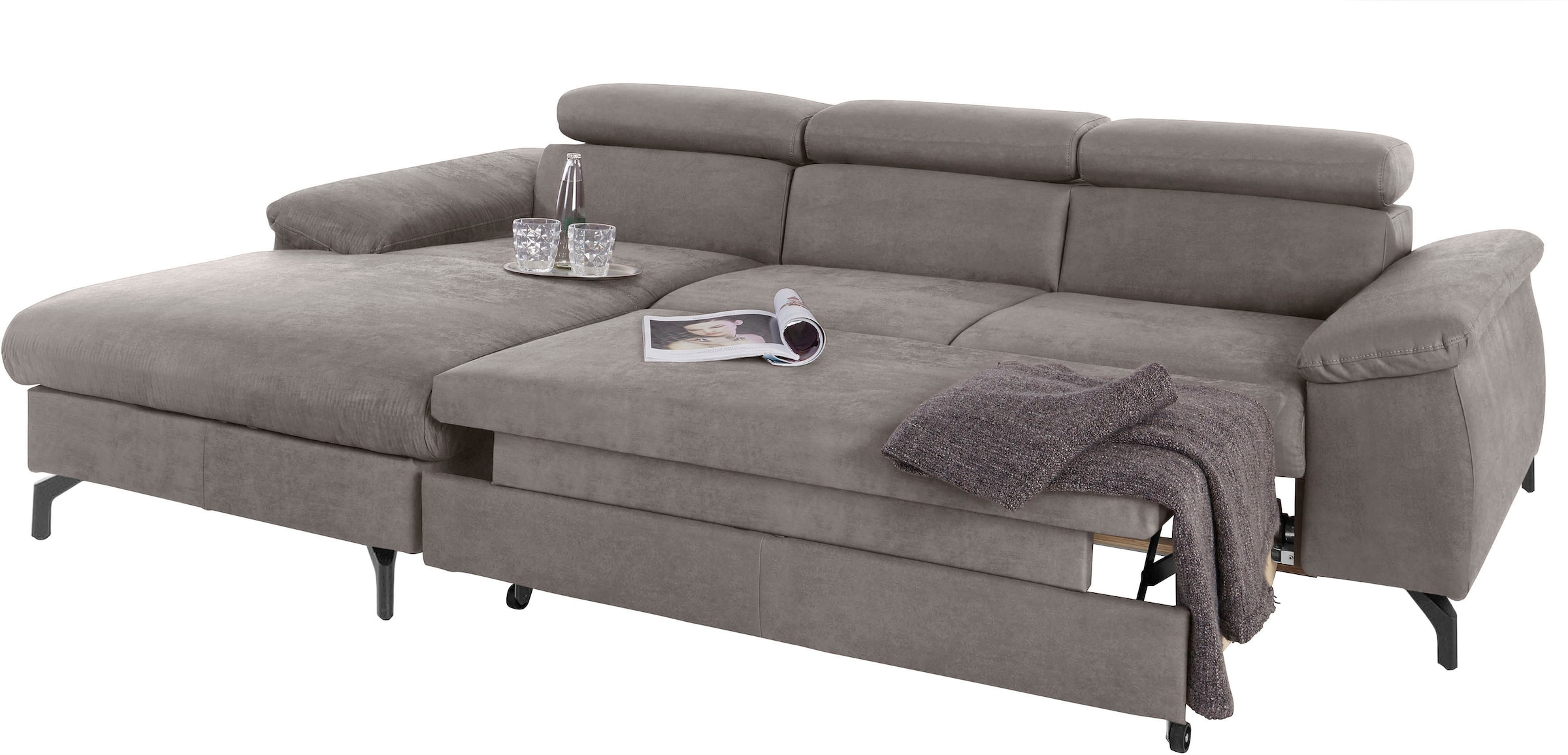 COTTA Ecksofa »Kitty L-Form«, inkl. Kopfteilverstellung, optional mit Bettfunktion u. Bettkasten