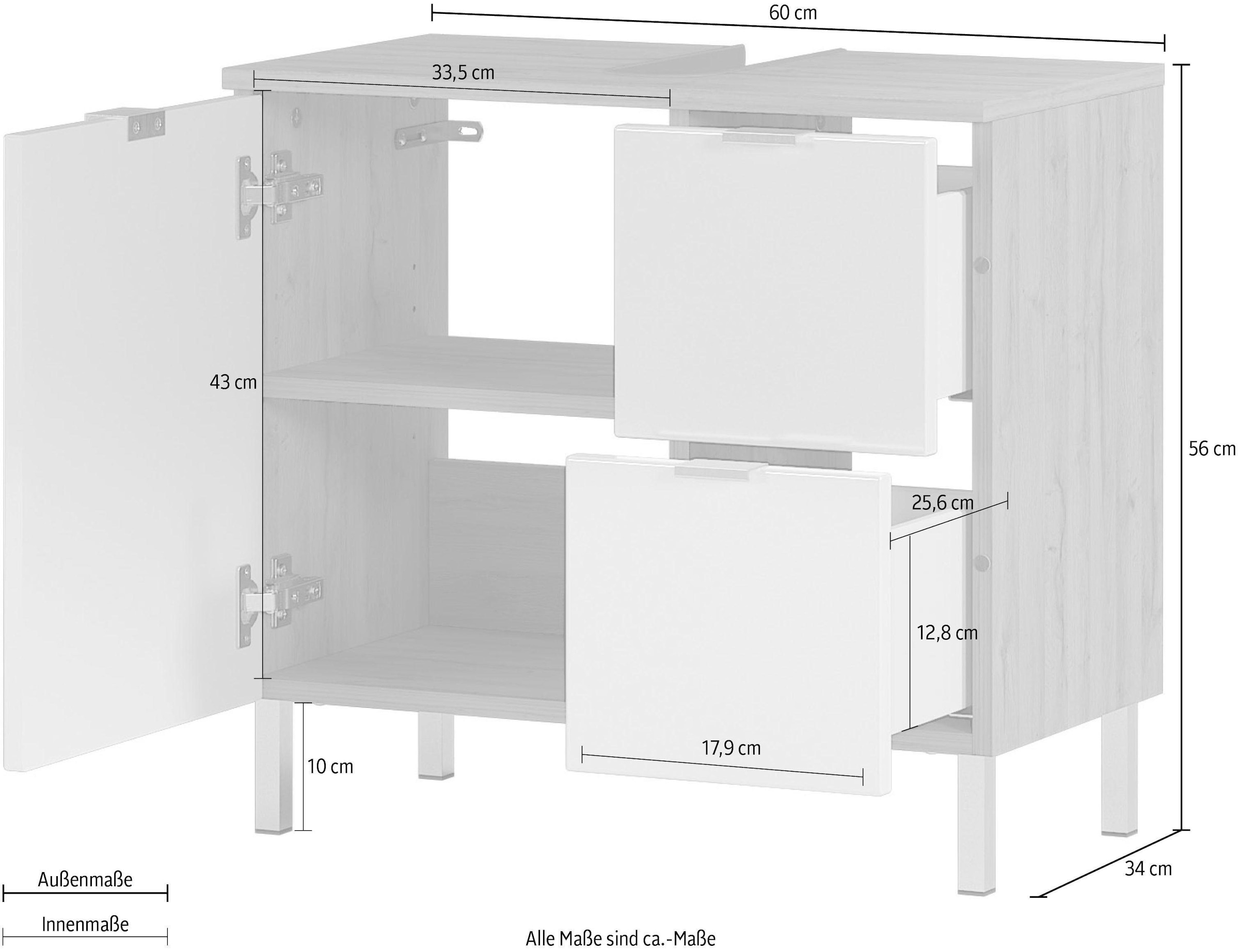 GERMANIA Waschbeckenunterschrank »GW-Mauresa«, in 2 Breiten, mit Schublade (+ Klappe), Soft-Close, Made in Germany