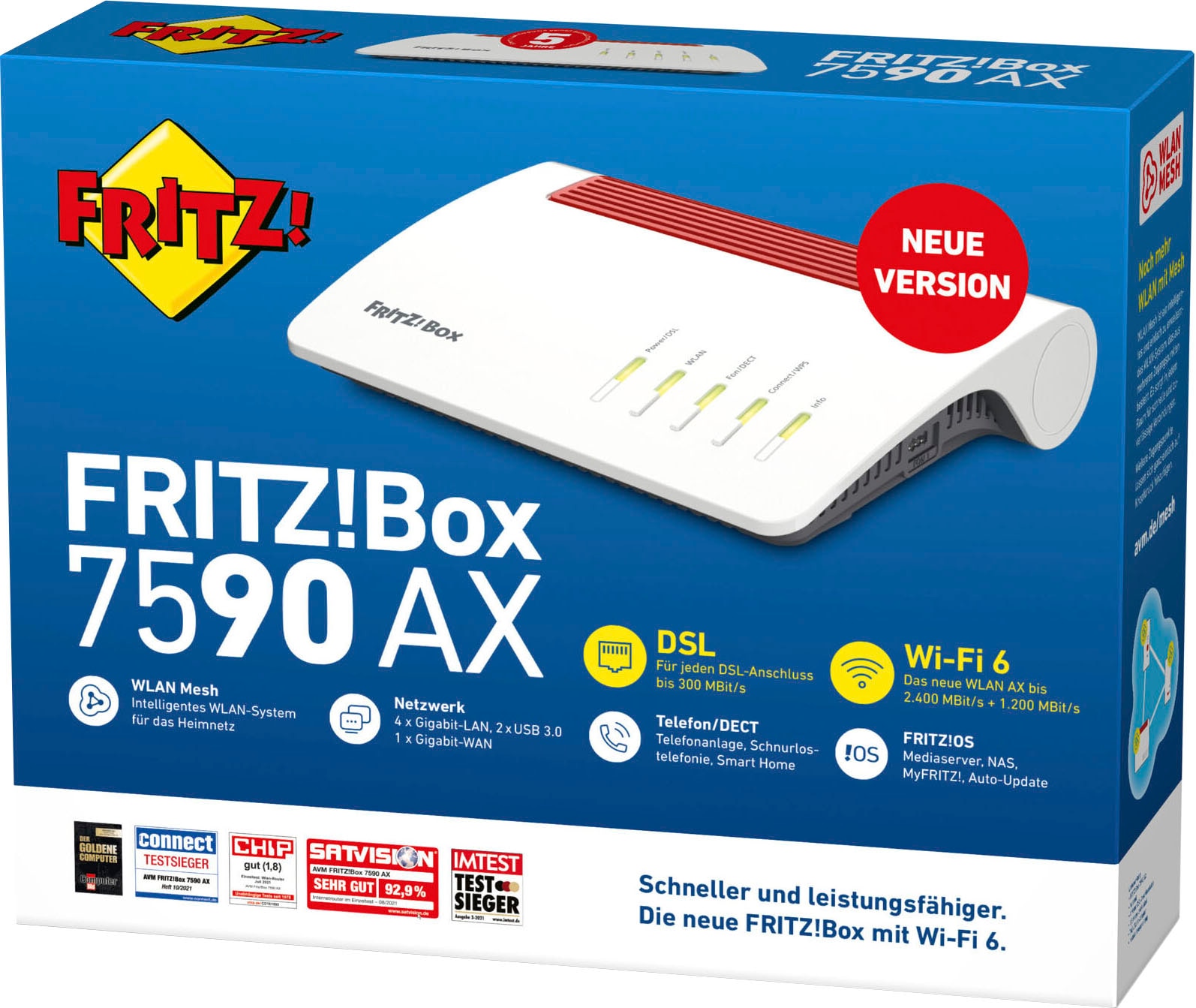 AVM WLAN-Router »FRITZ!Box 7590 AX ohne ISDN-S0-Port«, (1 St.)